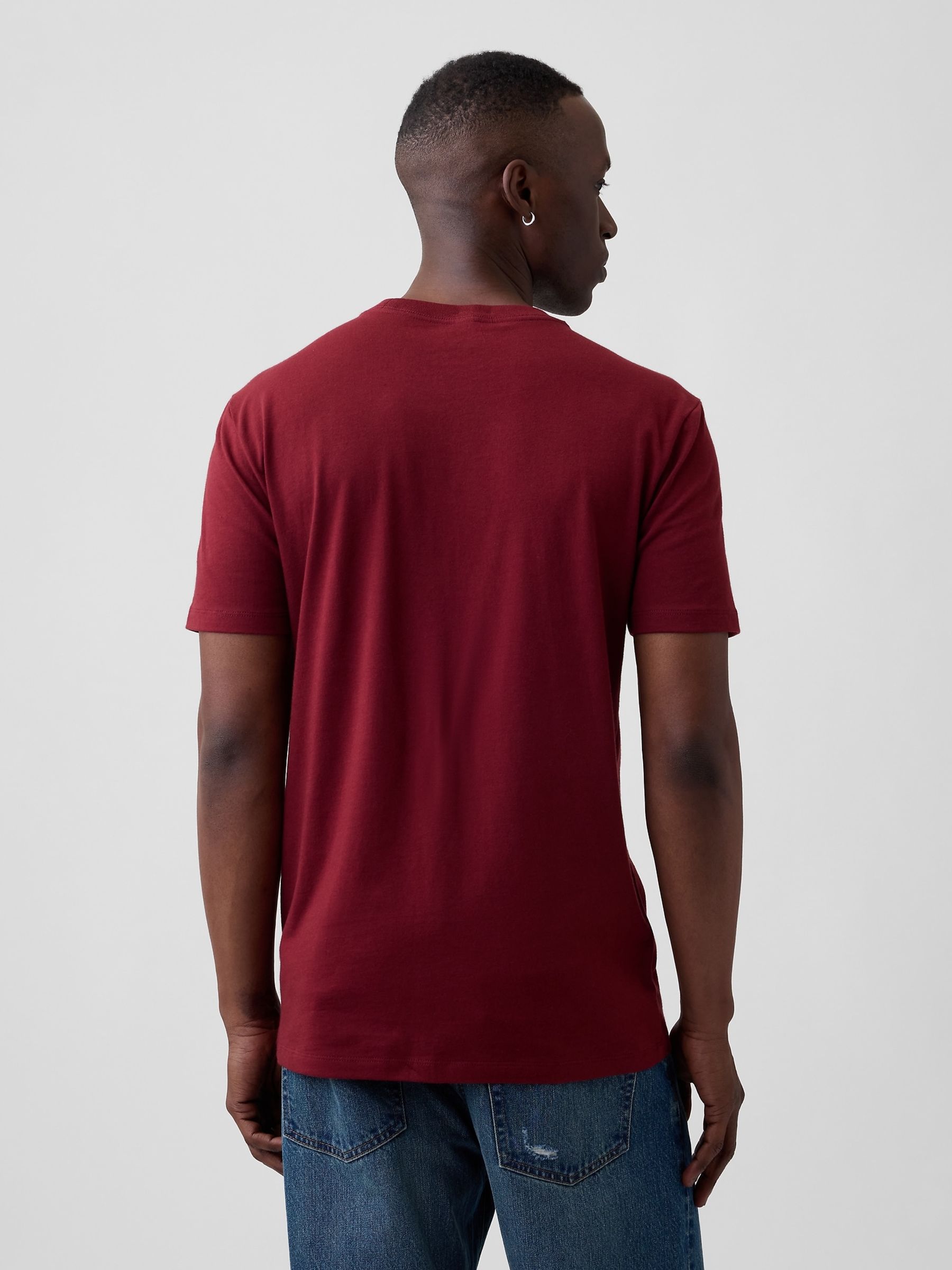 Burgundy Red Everyday Soft Crew Neck T-Shirt - Image 2 of 5