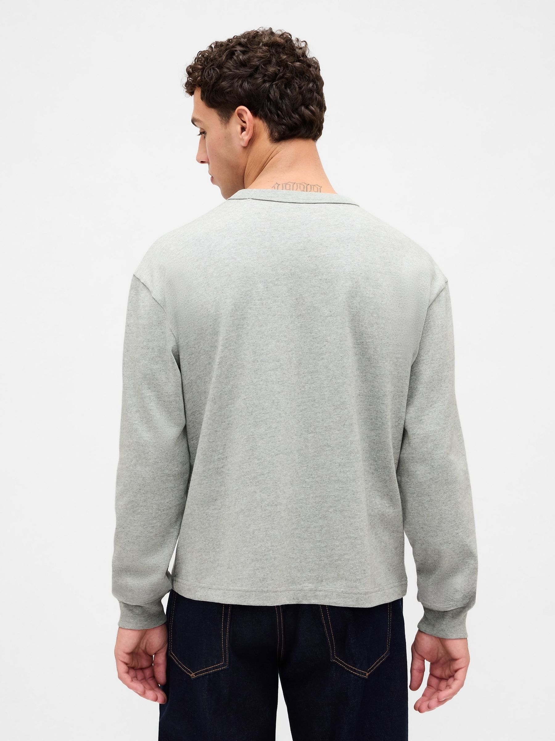 Grey Logo Long Sleeve T-Shirt - Image 2 of 4 Grey Logo Long Sleeve T-Shirt - Image 2 of 4