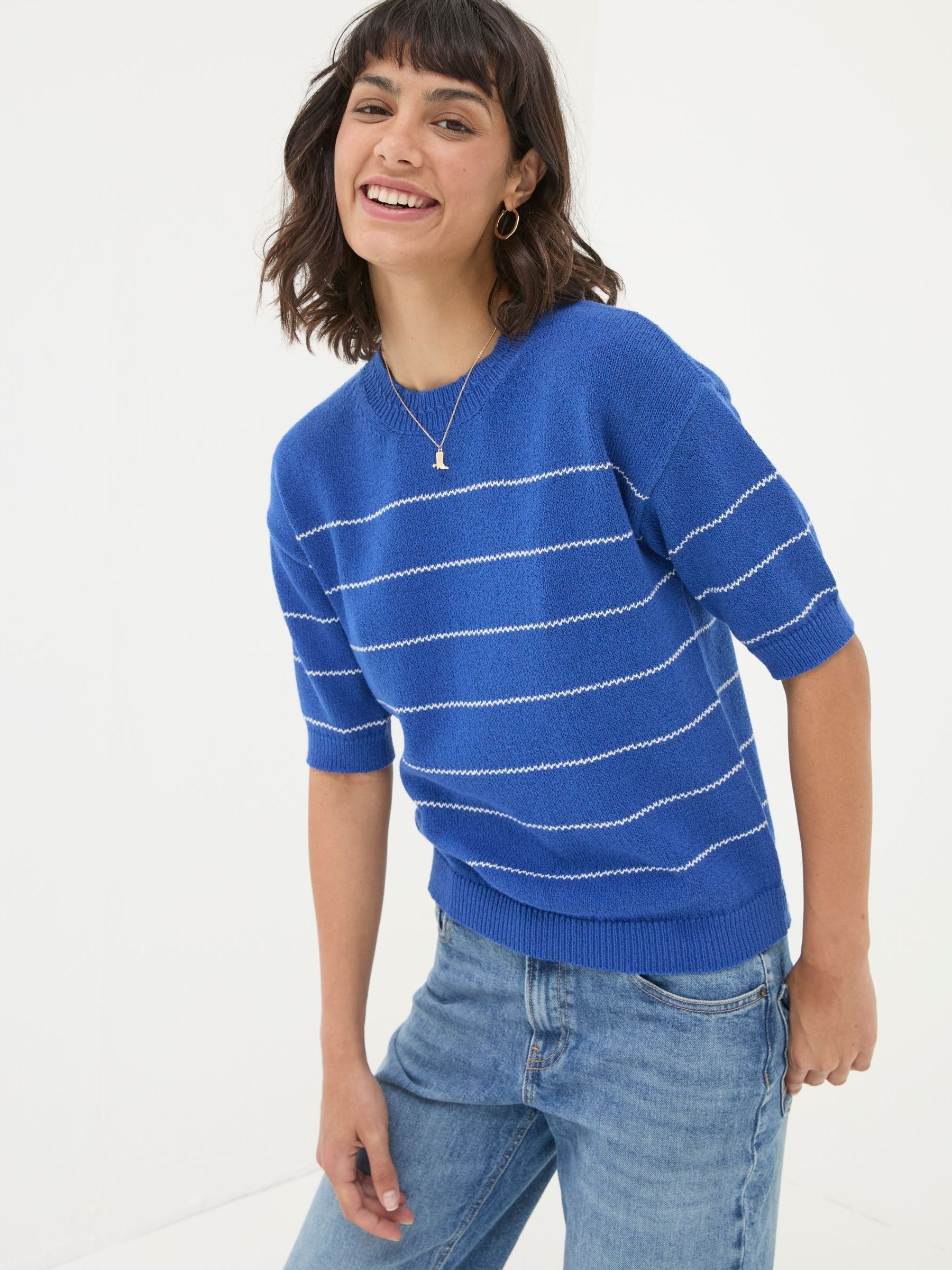 Blue Taya Knitted Top - Image 1 of 6