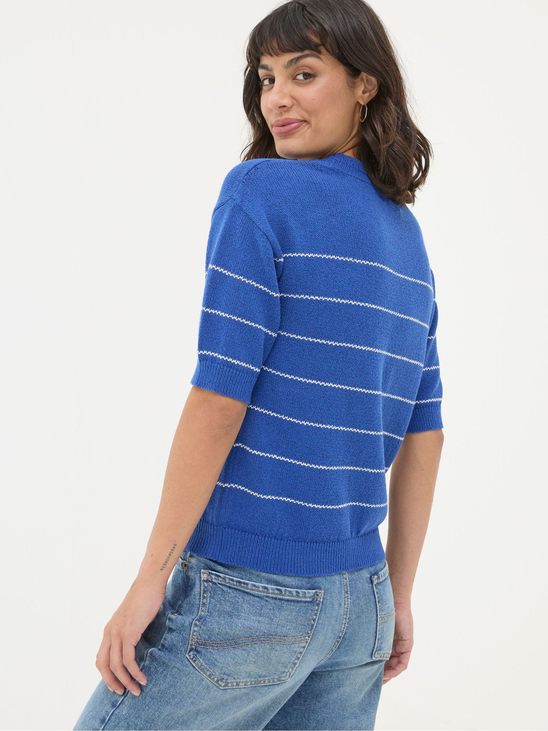 Blue Taya Knitted Top - Image 2 of 6