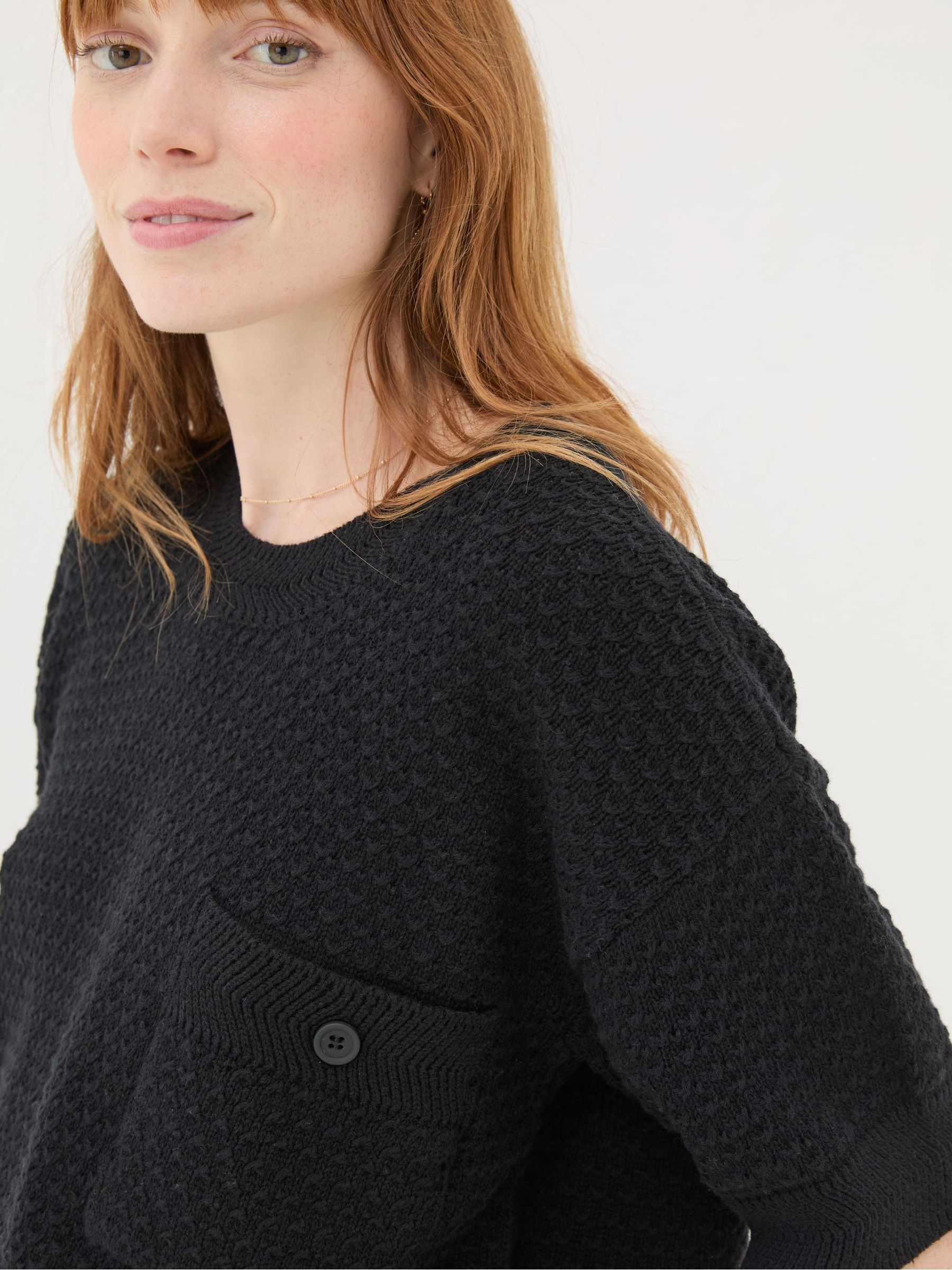 Black Sania Textured T-Shirt - Image 4 of 6