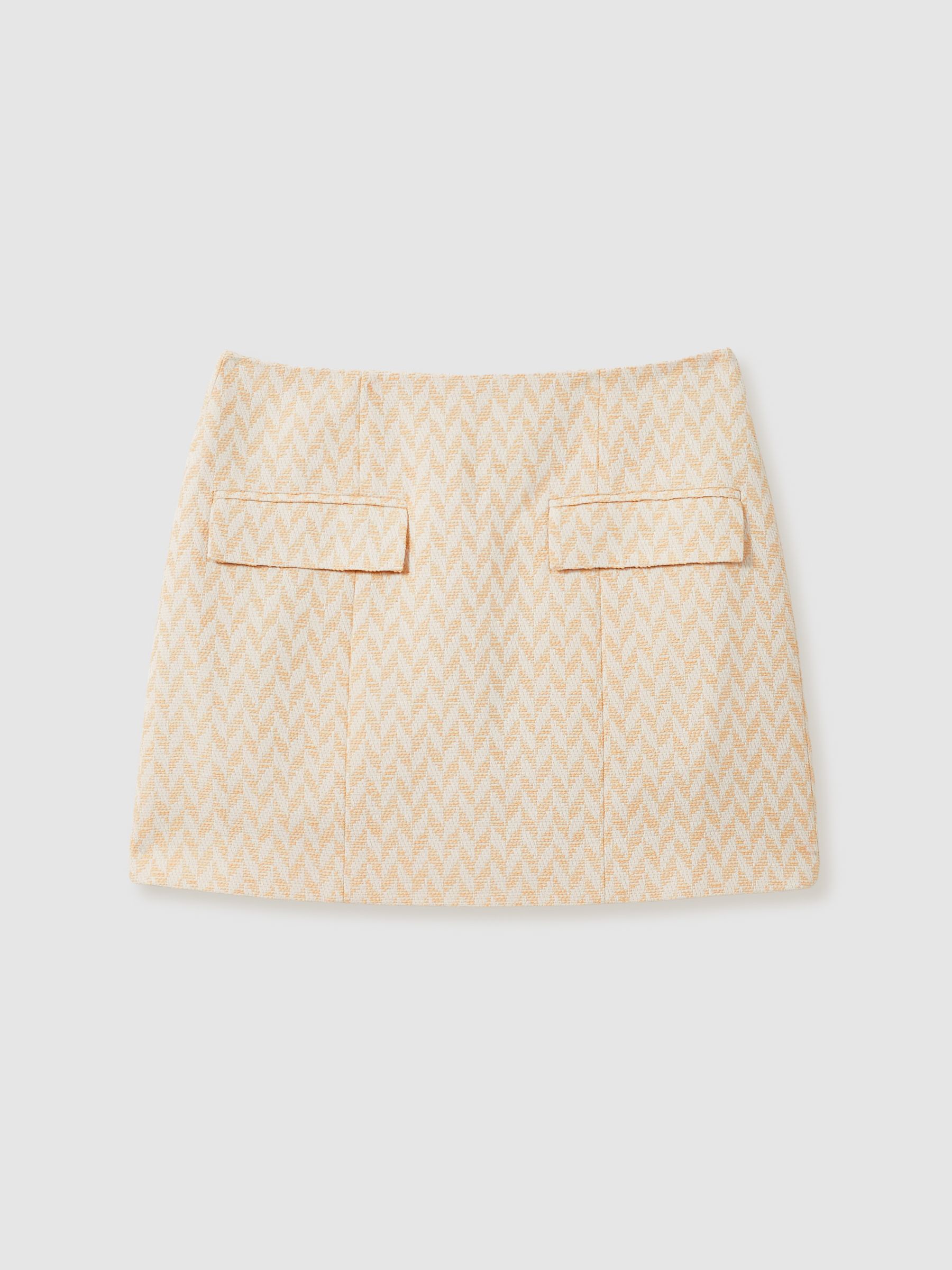 Anna Quan Chevron Weave Mini Skirt in Cream - Image 2 of 6