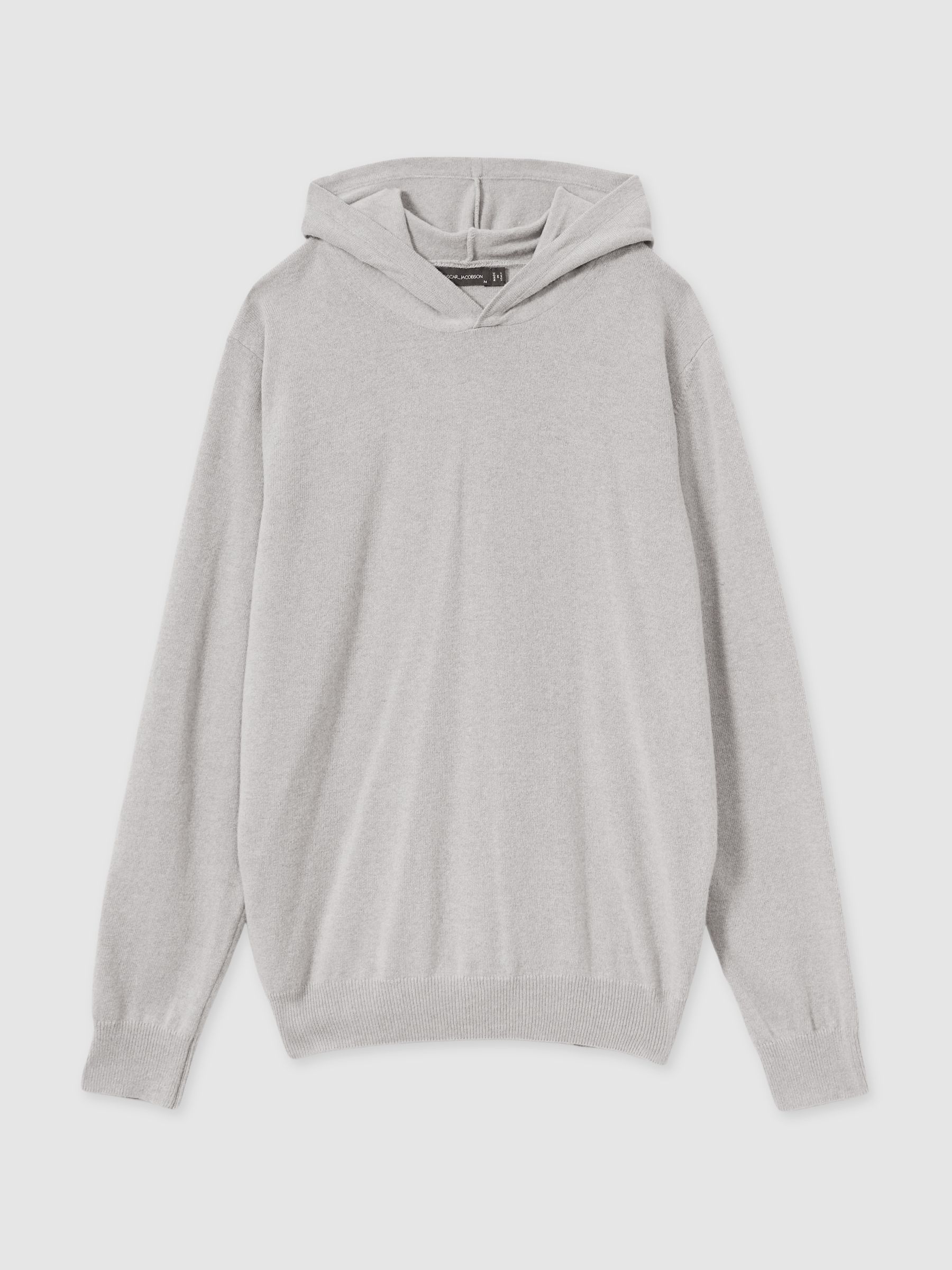 Oscar Jacobson Wool Blend Hoodie With Cashmere in Beige - Image 2 of 6