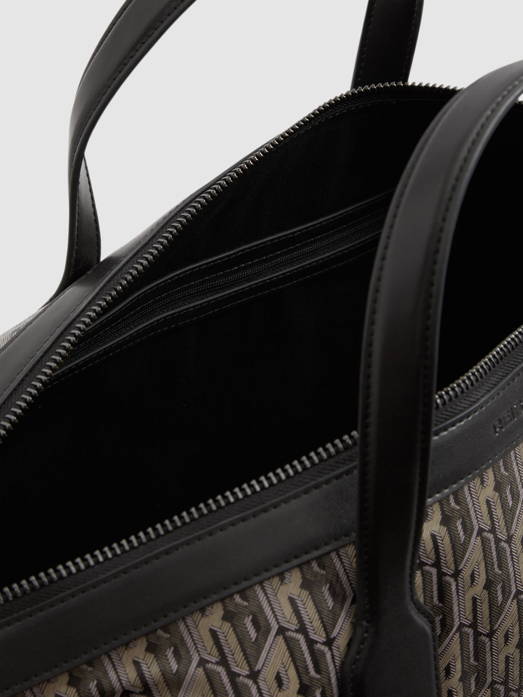 Monogram-Print Coated-Canvas Holdall in Grey Multi - Image 3 of 5