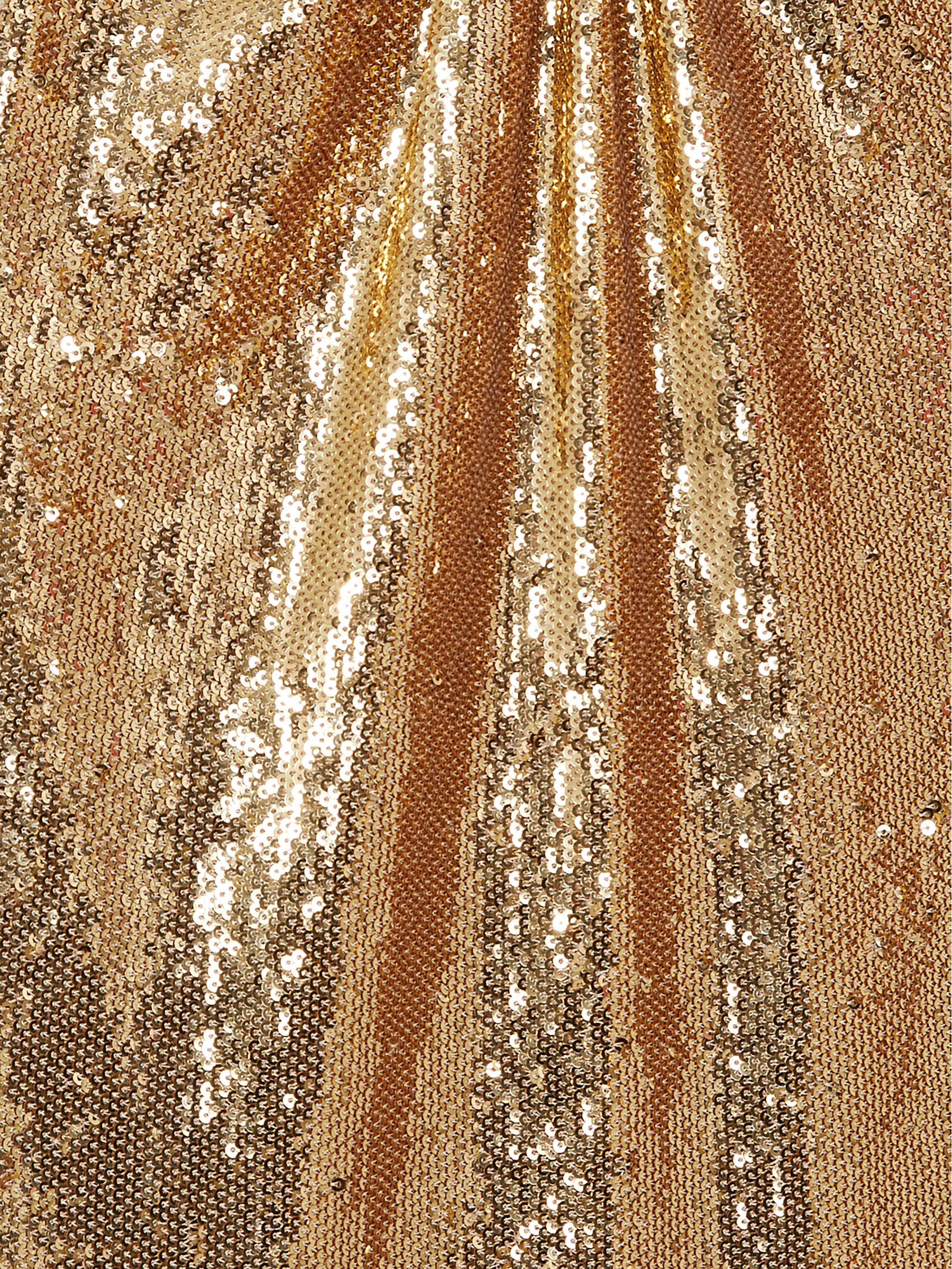 Halston Sequin Halterneck Maxi Dress in Gold - Image 5 of 5