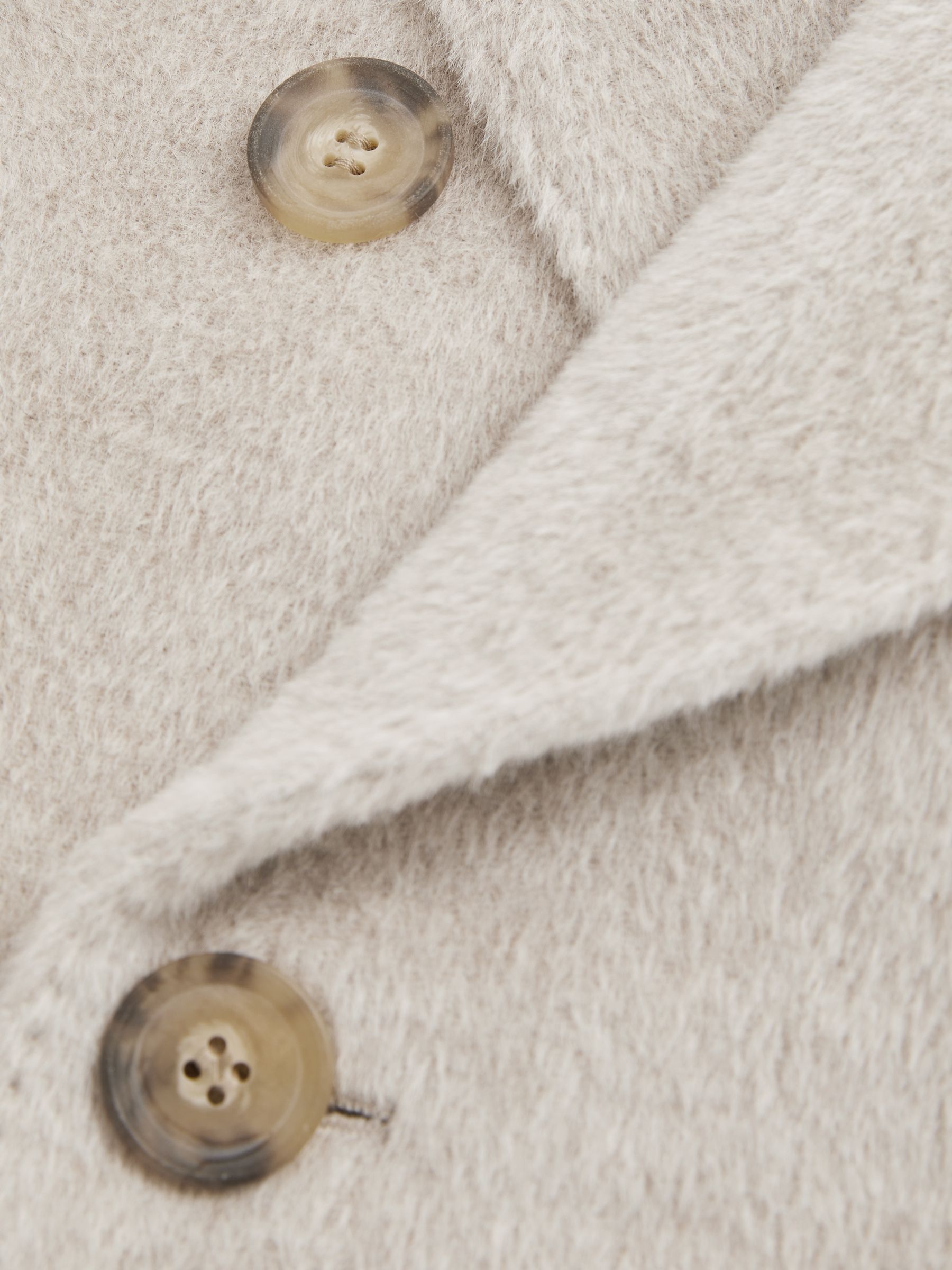 Oscar Jacobson Alpaca-Wool Double-Breasted Coat in Beige Melange - Image 7 of 7