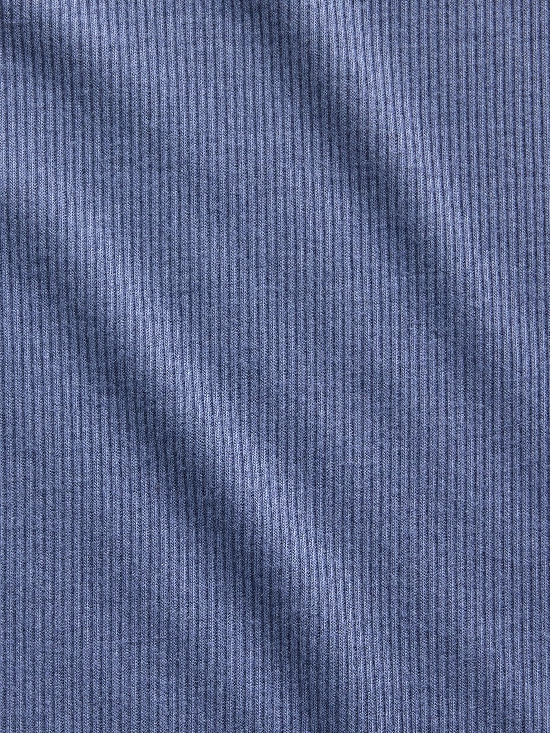 Blue Mini Rib Lace-Trim Pyjamas Vest - Image 4 of 4 Blue Mini Rib Lace-Trim Pyjamas Vest - Image 4 of 4