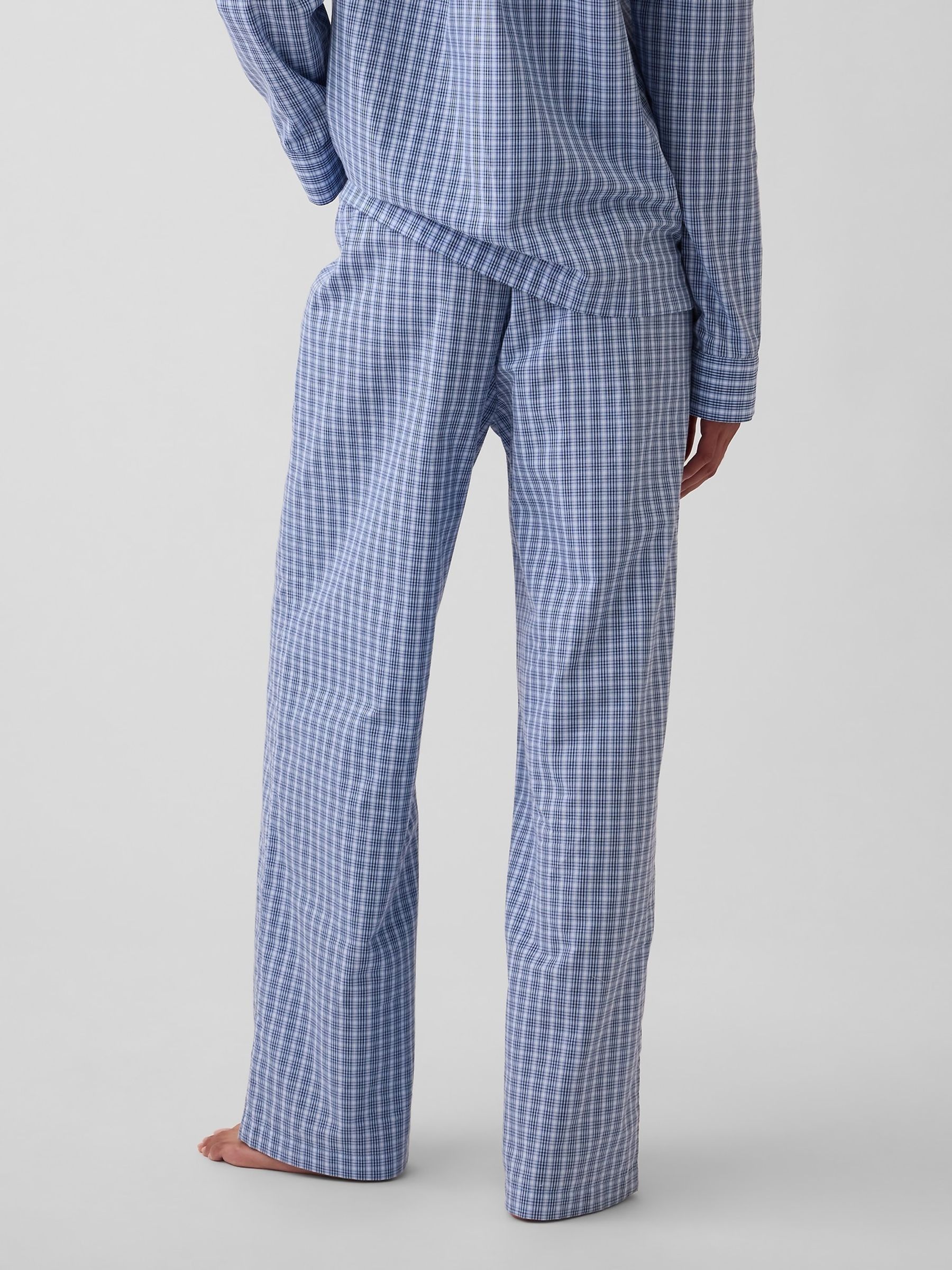 Blue Check Poplin Pyjamas Bottoms - Image 2 of 5