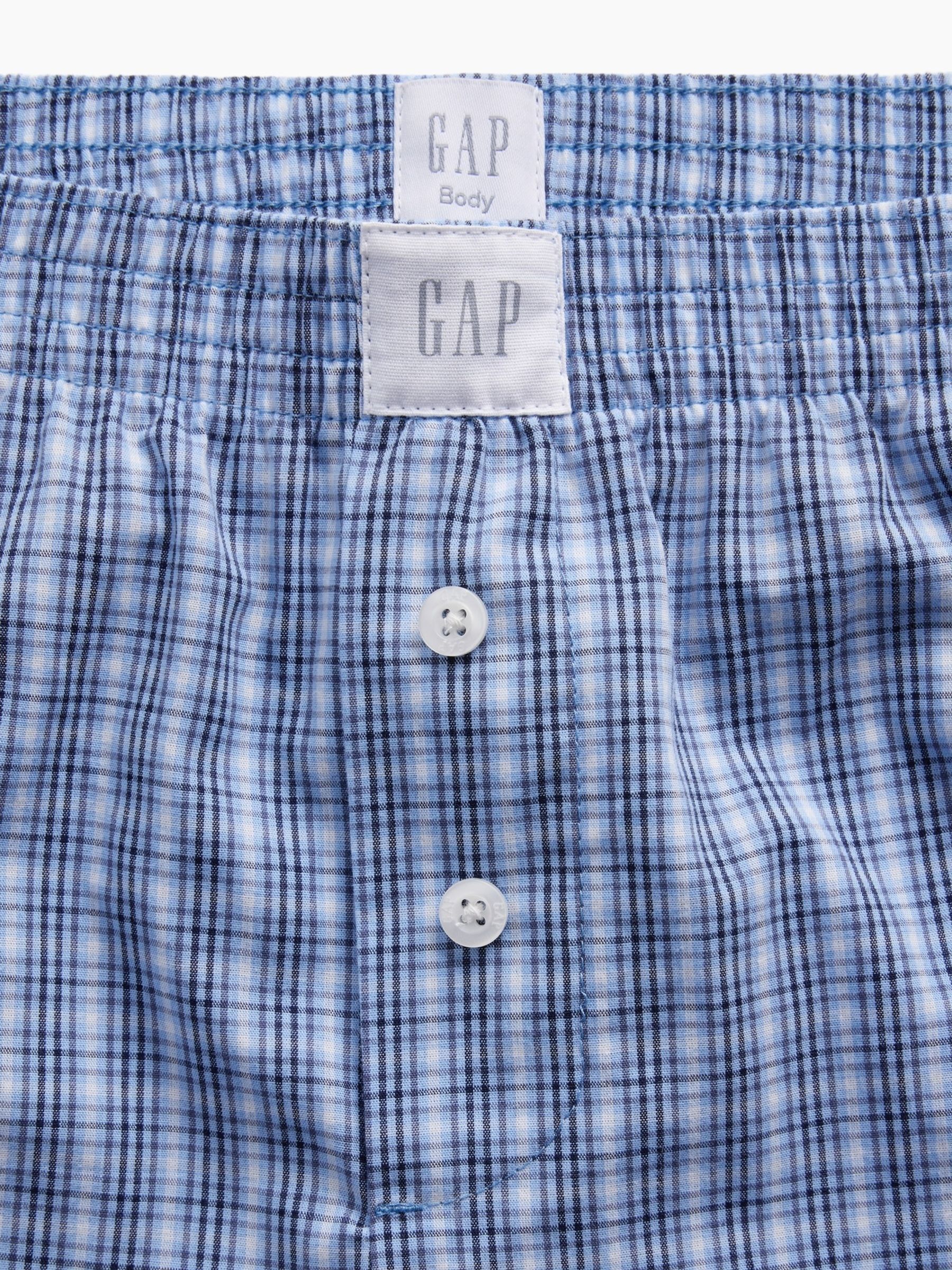 Blue Check Poplin Pyjamas Bottoms - Image 5 of 5