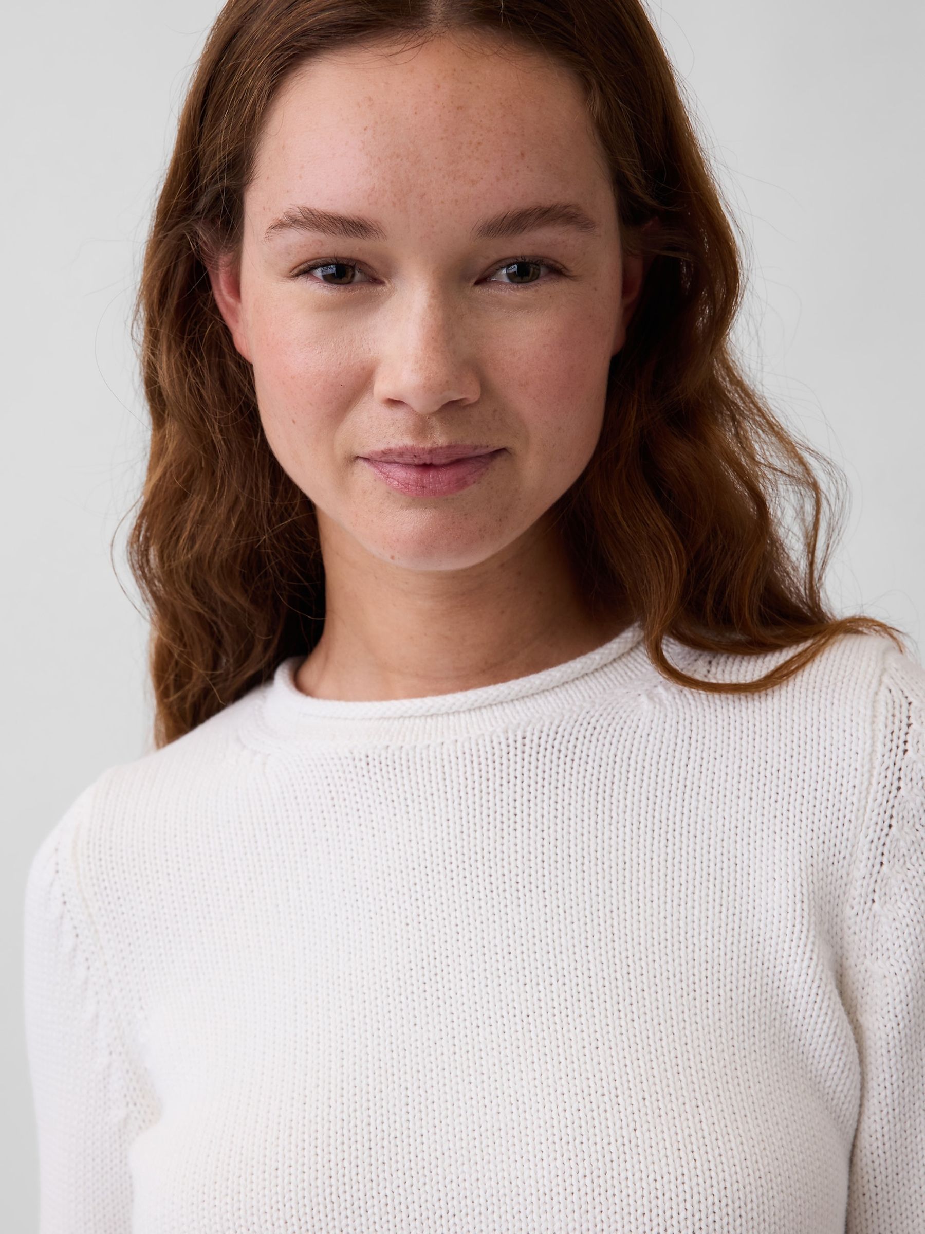 White Cotton Rolled-Neck Jumper - Image 4 of 4