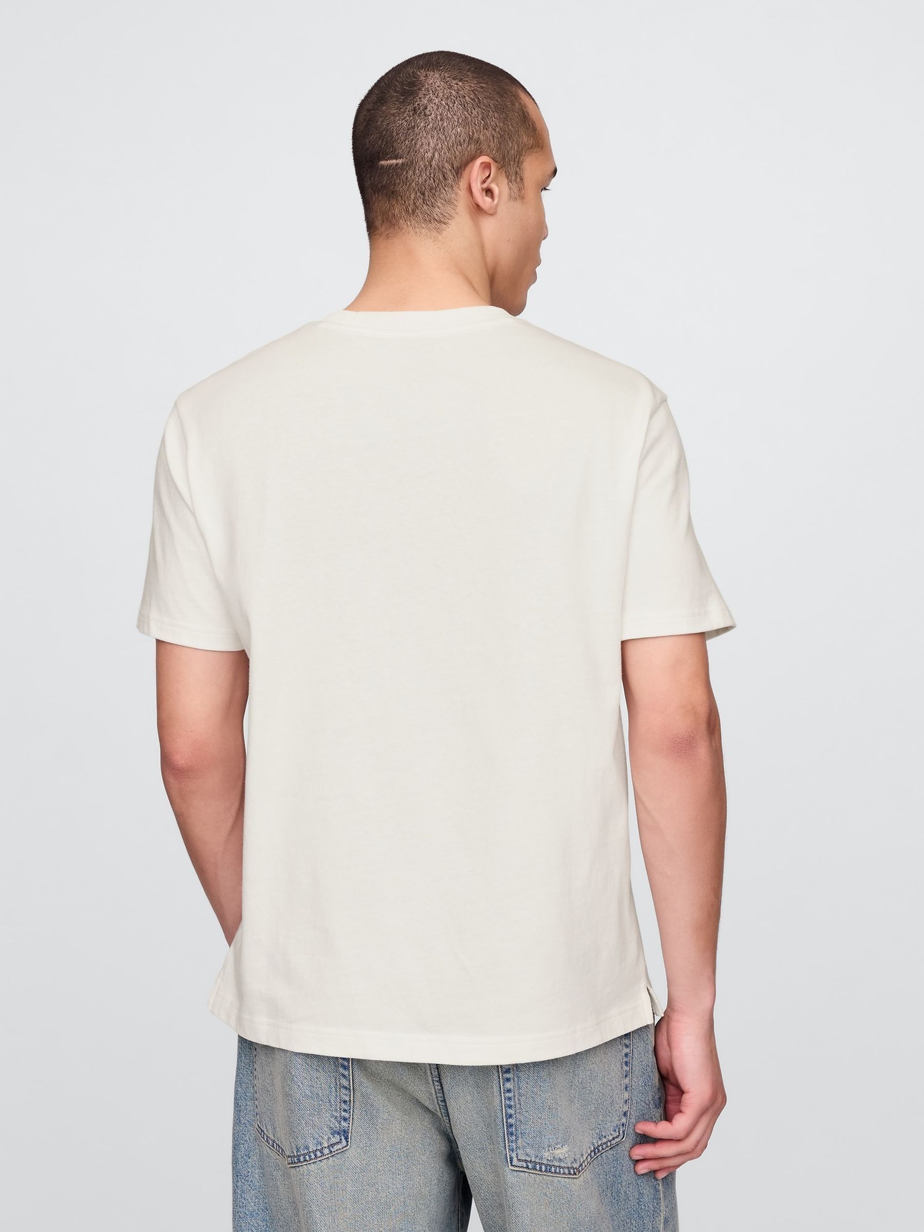 Cream Heavyweight Relaxed Short Sleeve T-Shirt - Image 2 of 4
