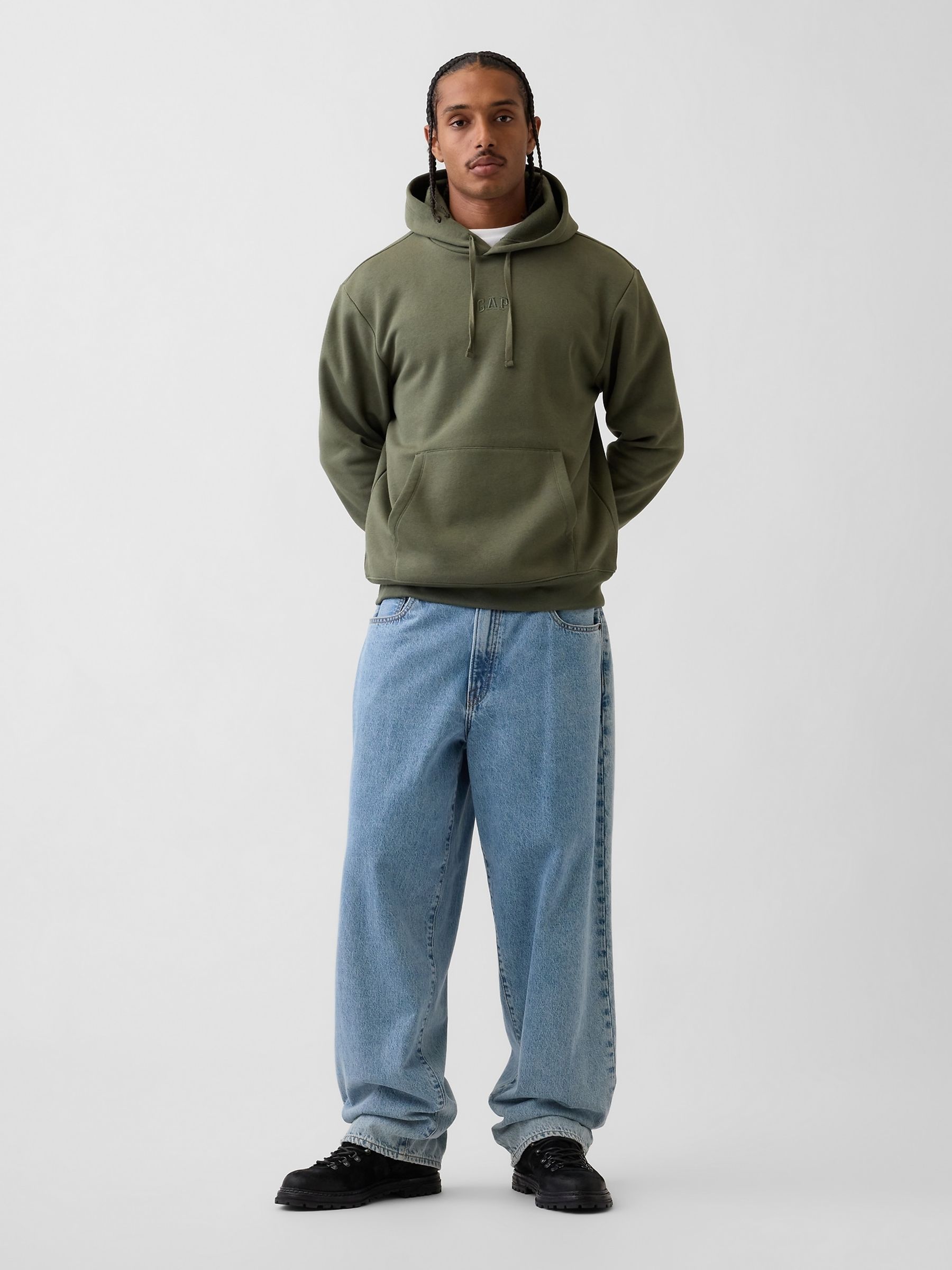 Green Relaxed Mini-Logo Hoodie - Image 3 of 4