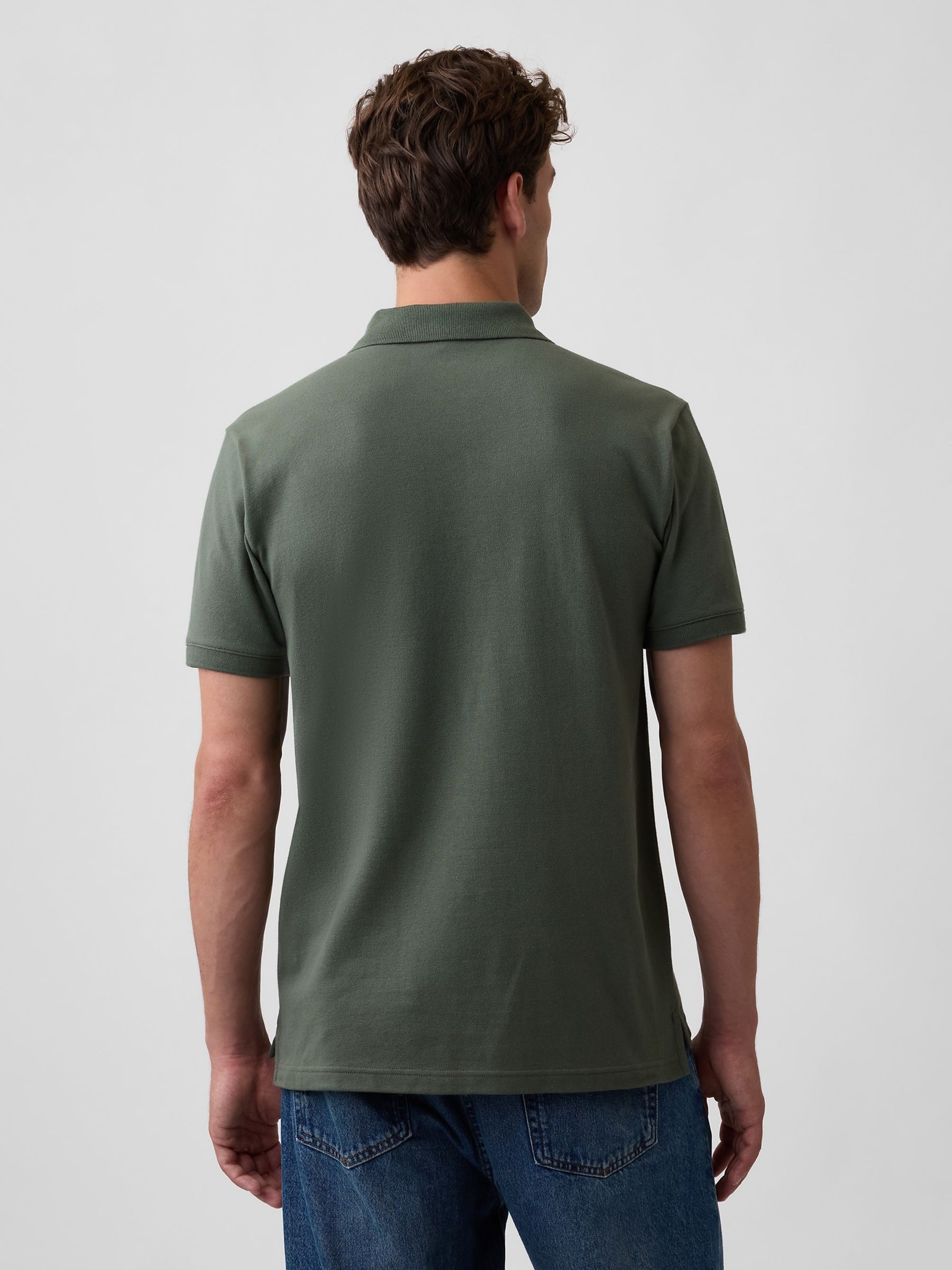 Khaki Green Logo Pique Polo Shirt - Image 2 of 4