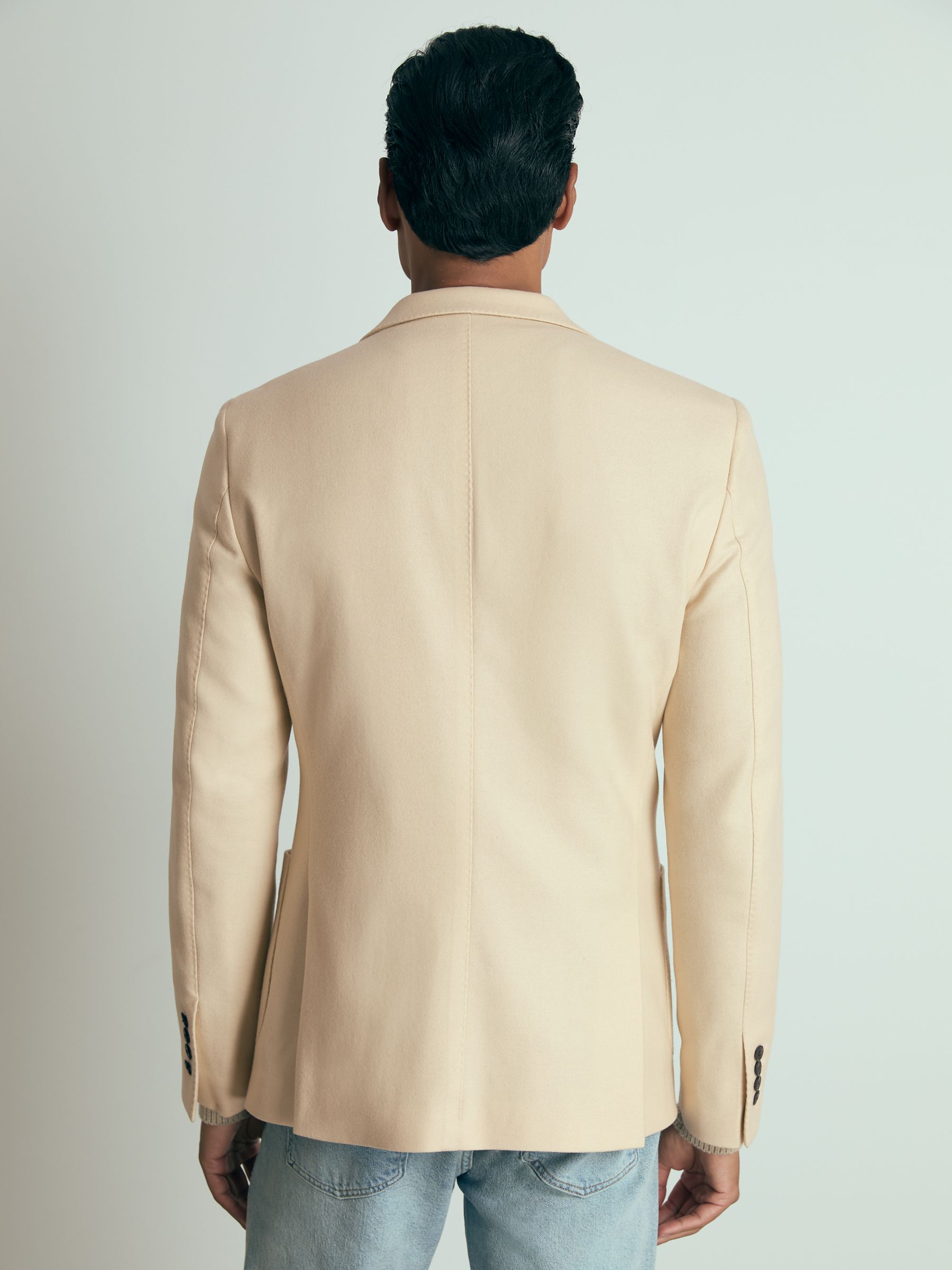 Atelier Single-Breasted Blazer in Wool-Blend Twill in Stone - Image 6 of 8