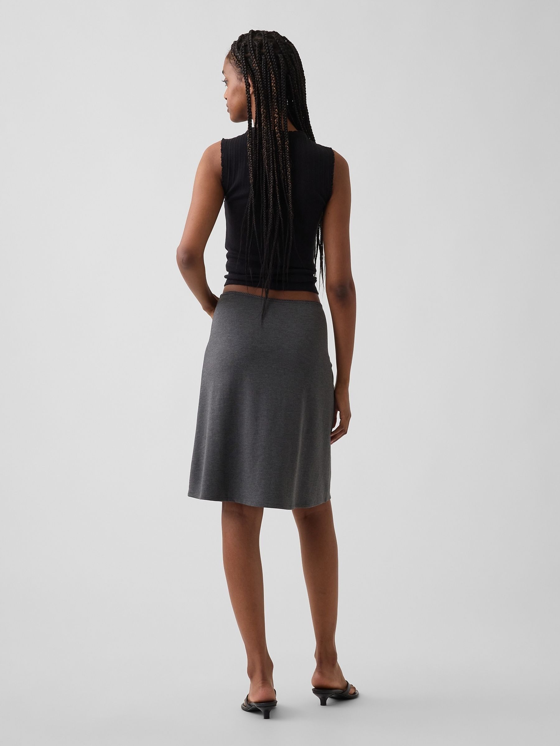 Grey Easy Knee-Length Skirt - Image 2 of 4