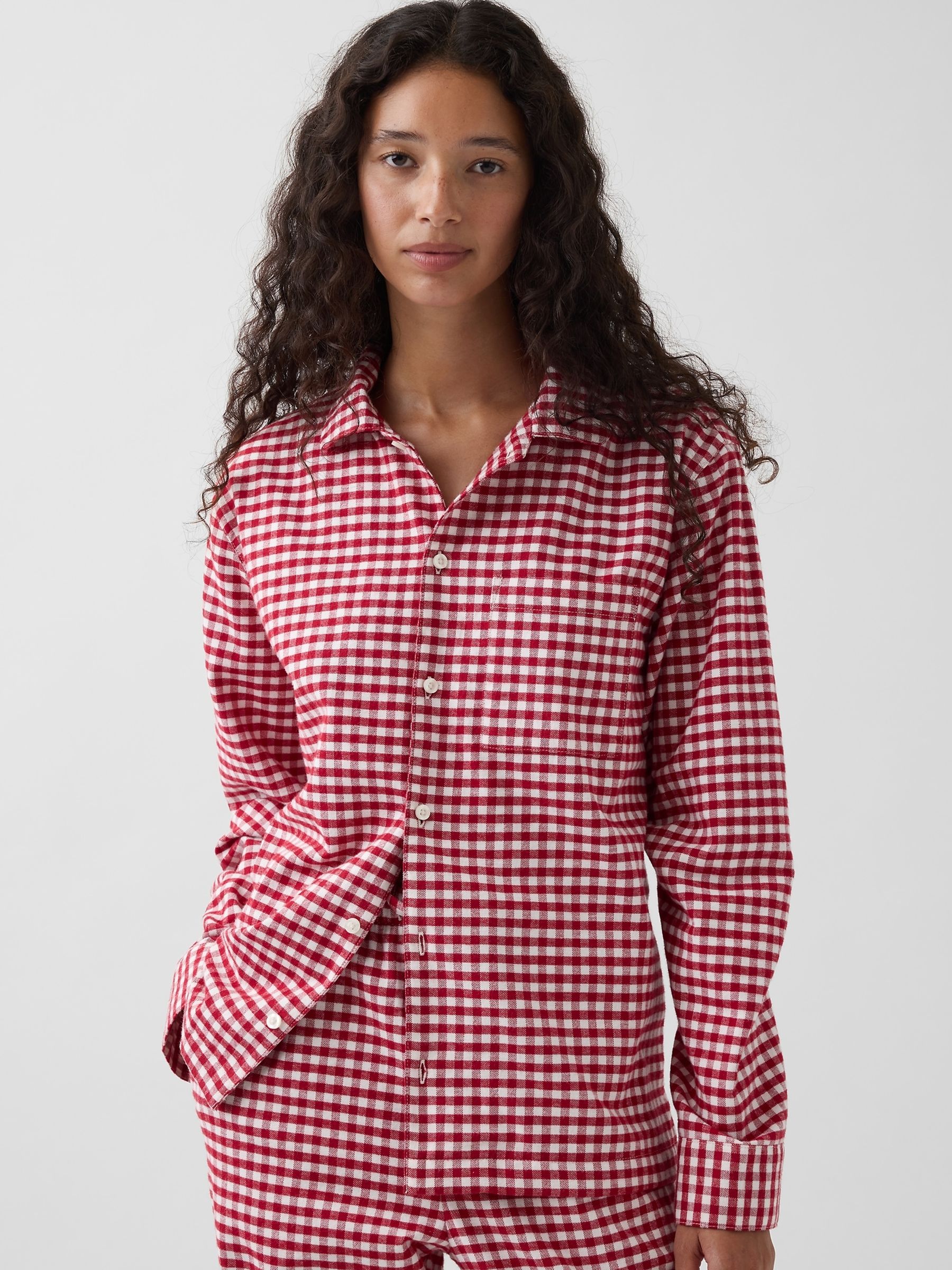 Red Check Softest Flannel Pyjamas Shirt - Image 1 of 4 Red Check Softest Flannel Pyjamas Shirt - Image 1 of 4