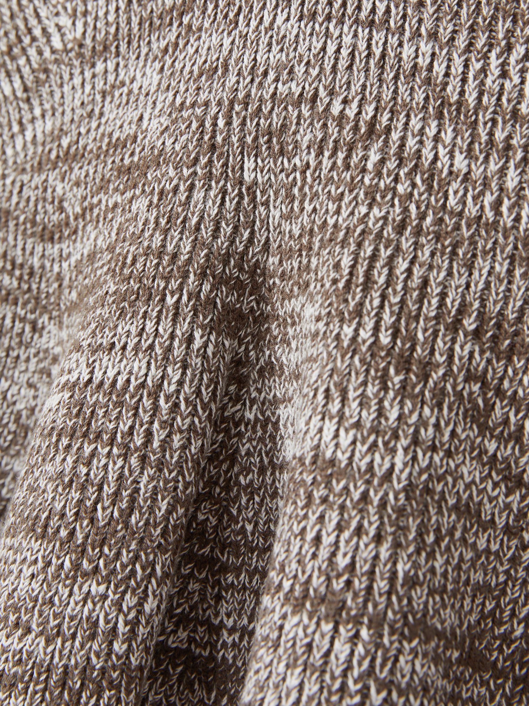 Anna Quan Cotton-Blend Knitted Peplum Top in Grey Marl - Image 6 of 6