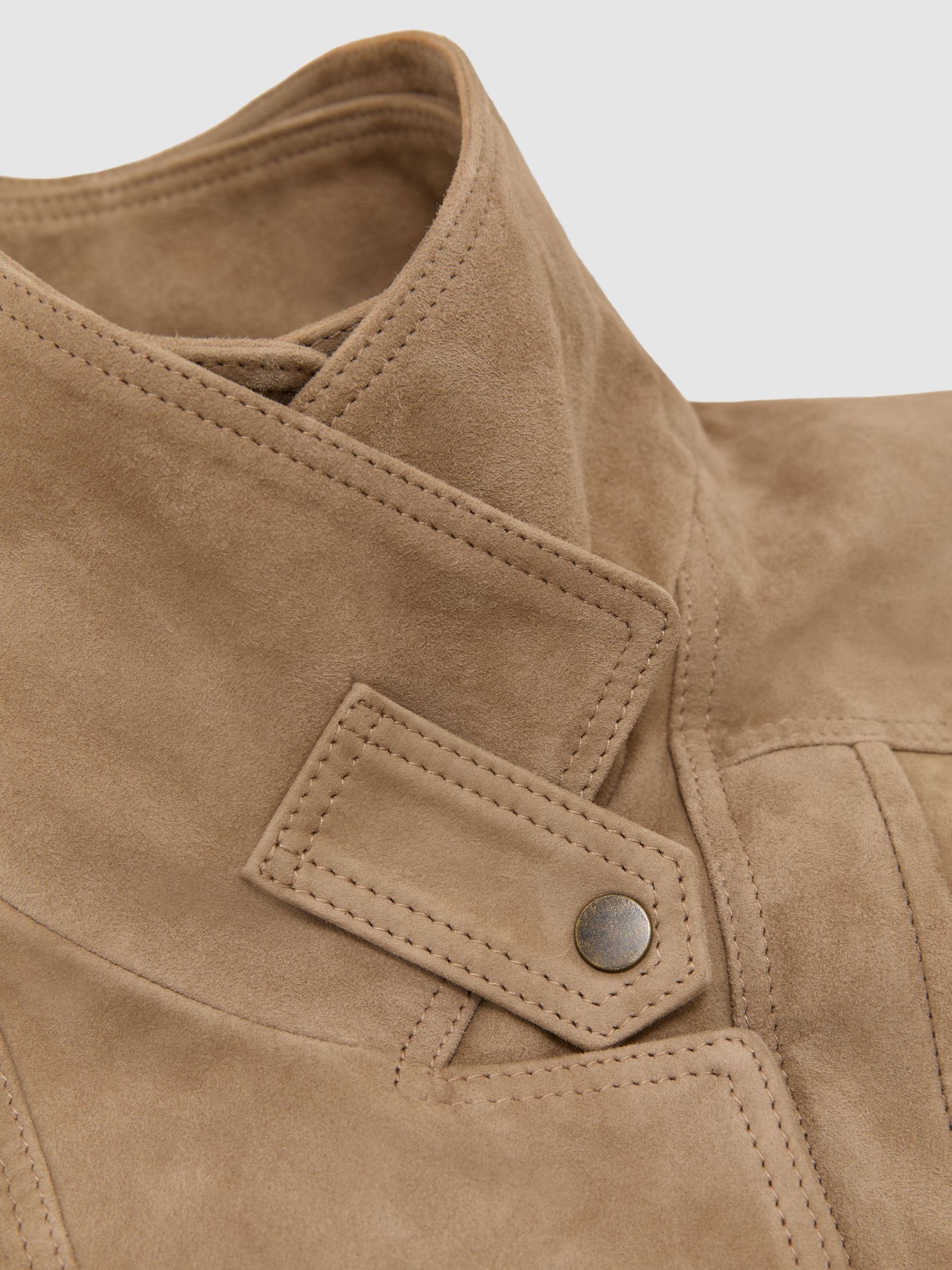 Suede Double-Layer Relaxed-Fit Jacket in Neutral - Image 10 of 10