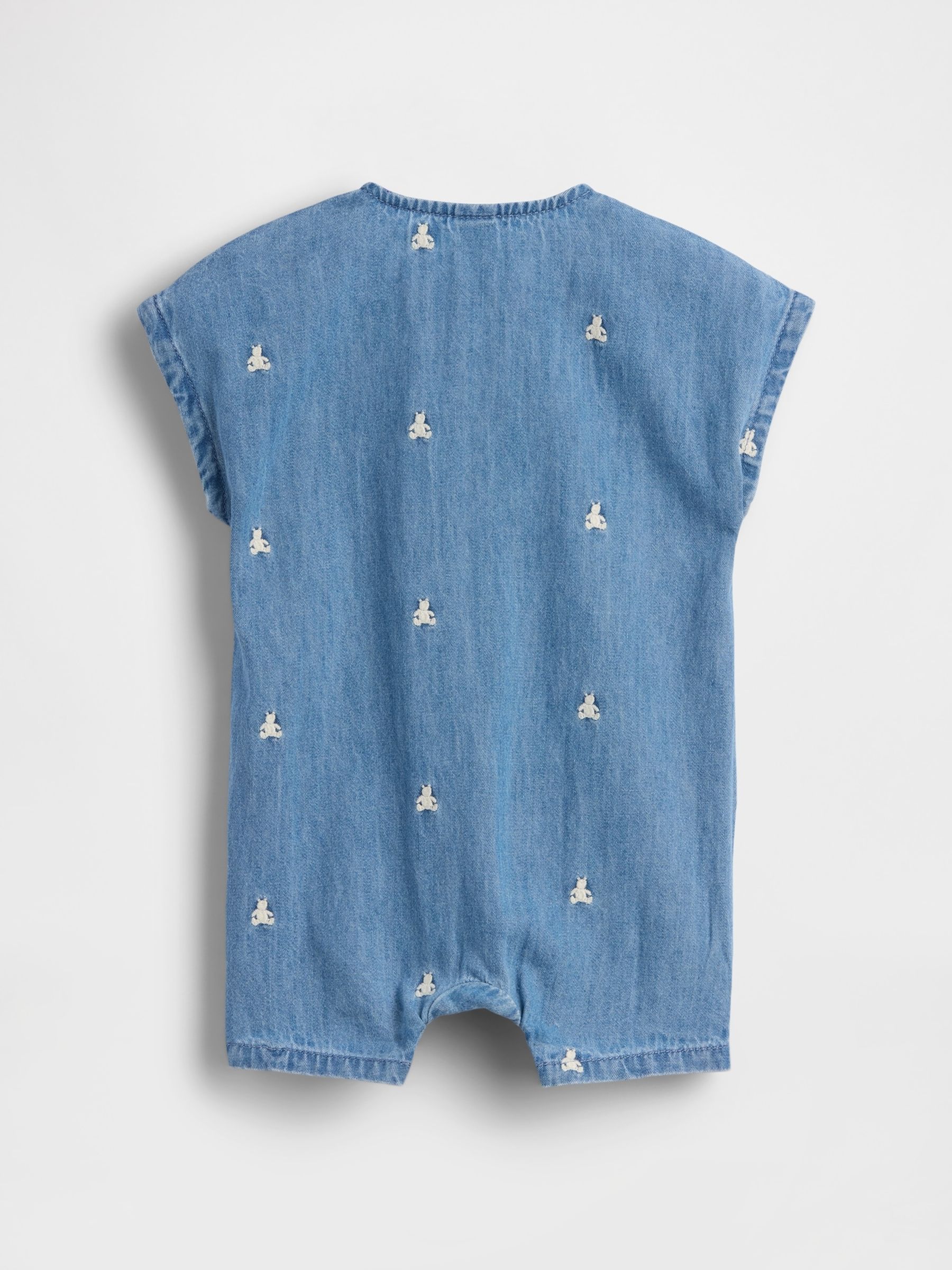 Blue Embroidered Brannan Bear Denim Short One-Piece - Image 2 of 3