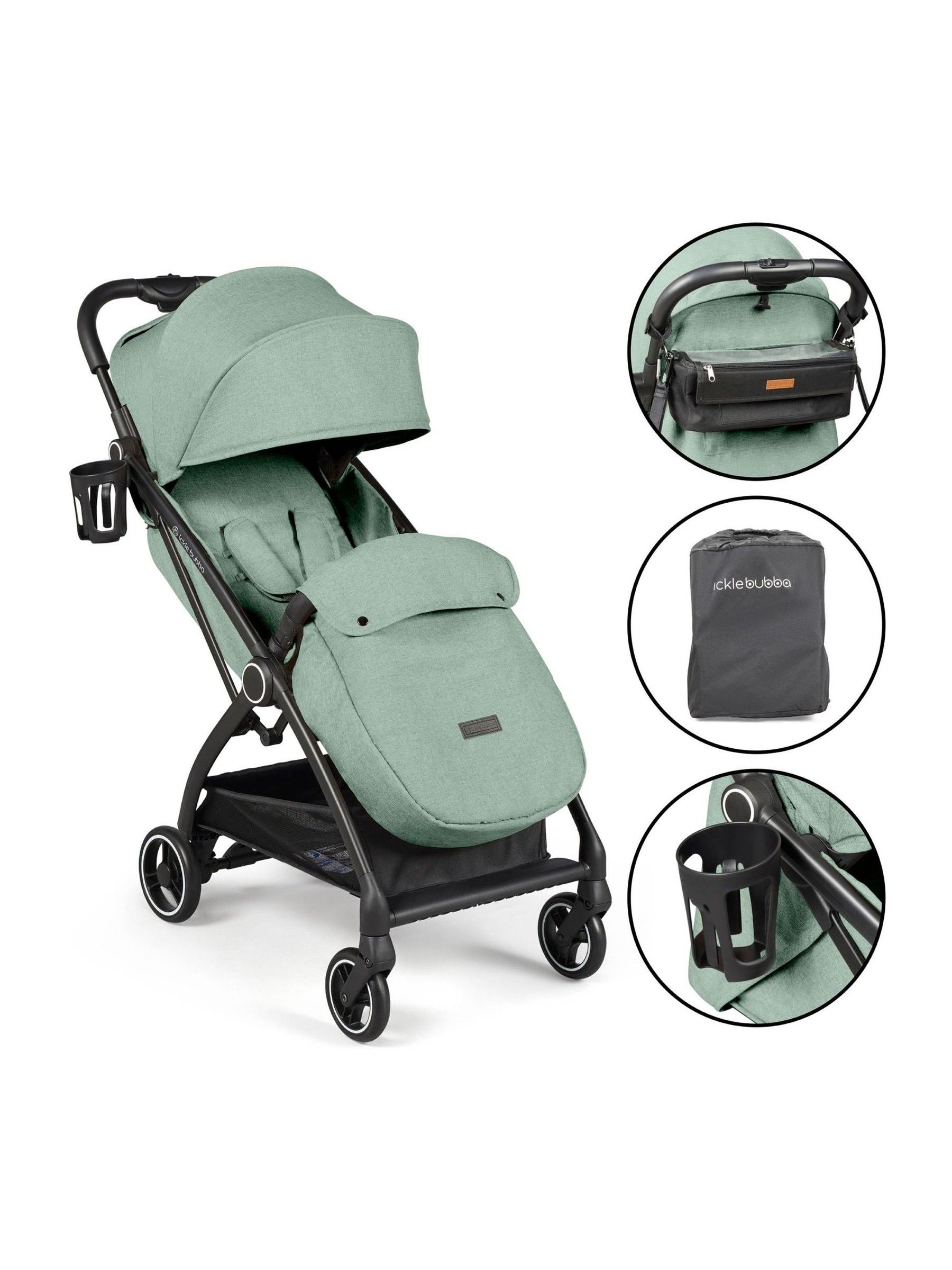 Ickle Bubba Sage Green Aries Prime Autofold Stroller - Image 1 of 6