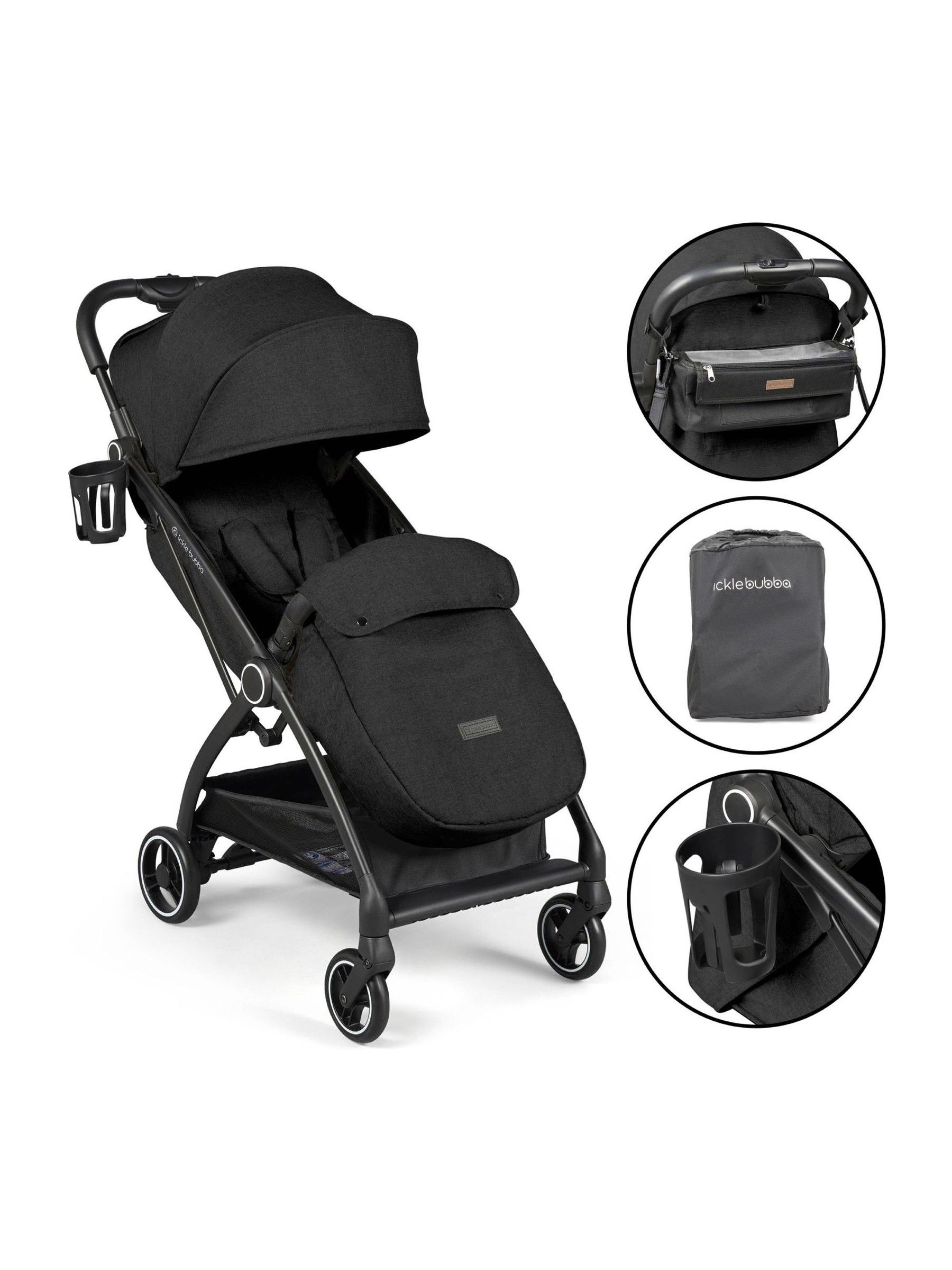 Ickle Bubba Black Aries Prime Autofold Stroller - Image 1 of 6