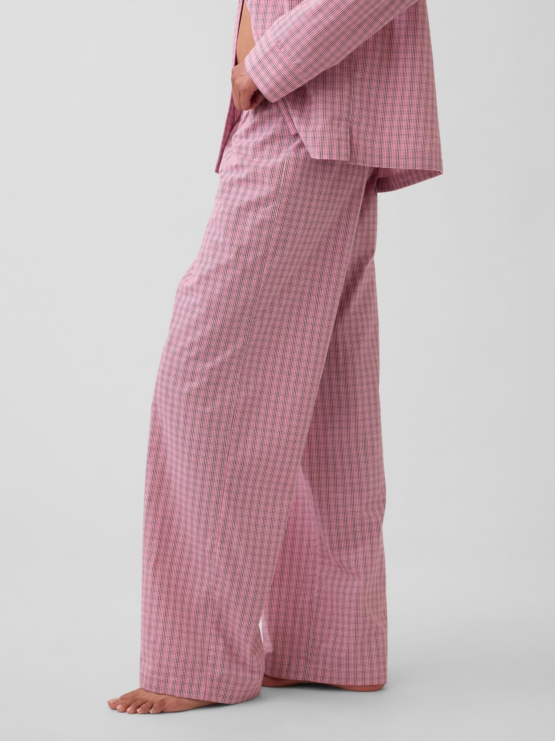 Pink Check Poplin Pyjamas Bottoms - Image 3 of 5