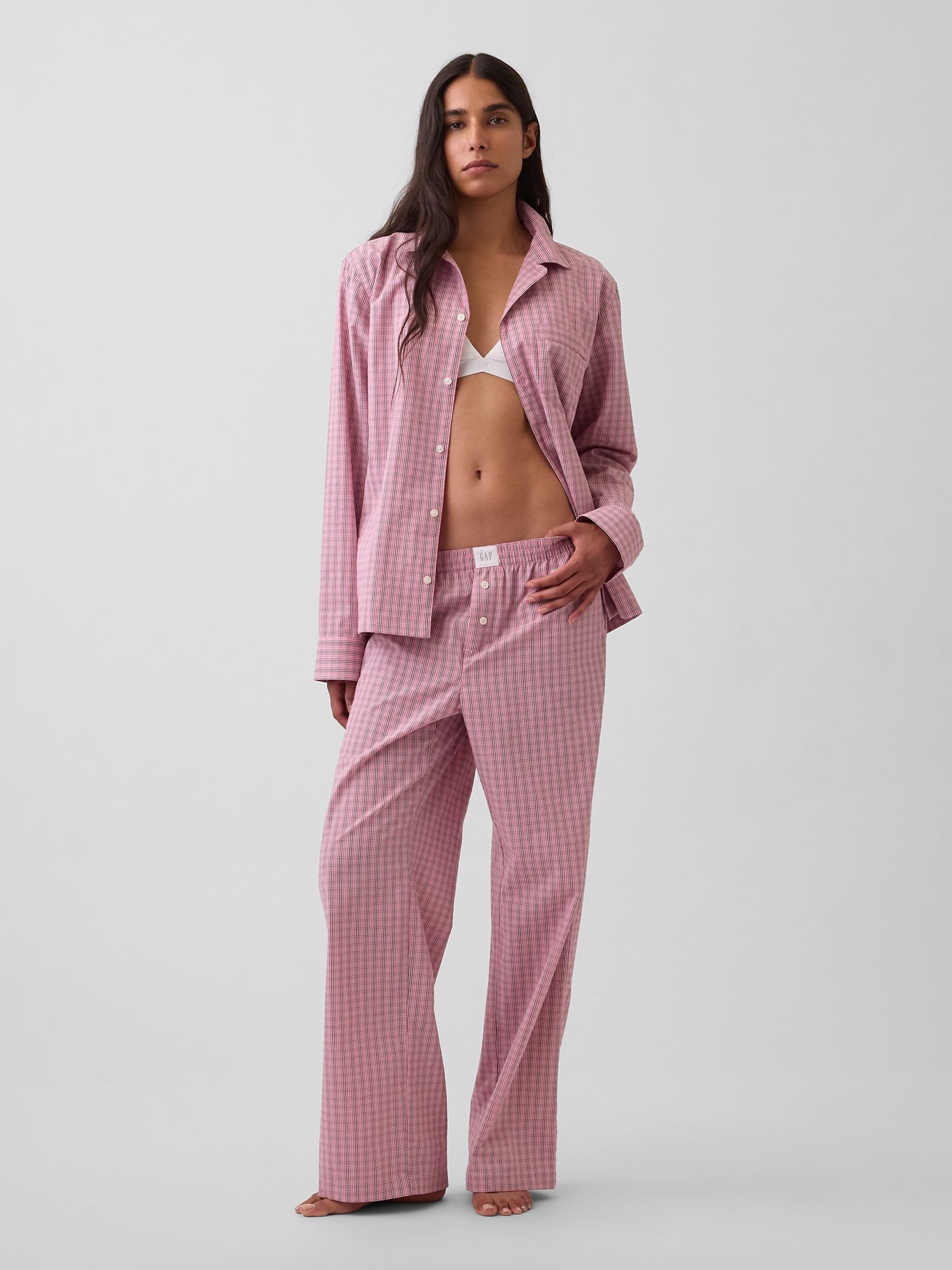 Pink Check Poplin Pyjamas Bottoms - Image 4 of 5