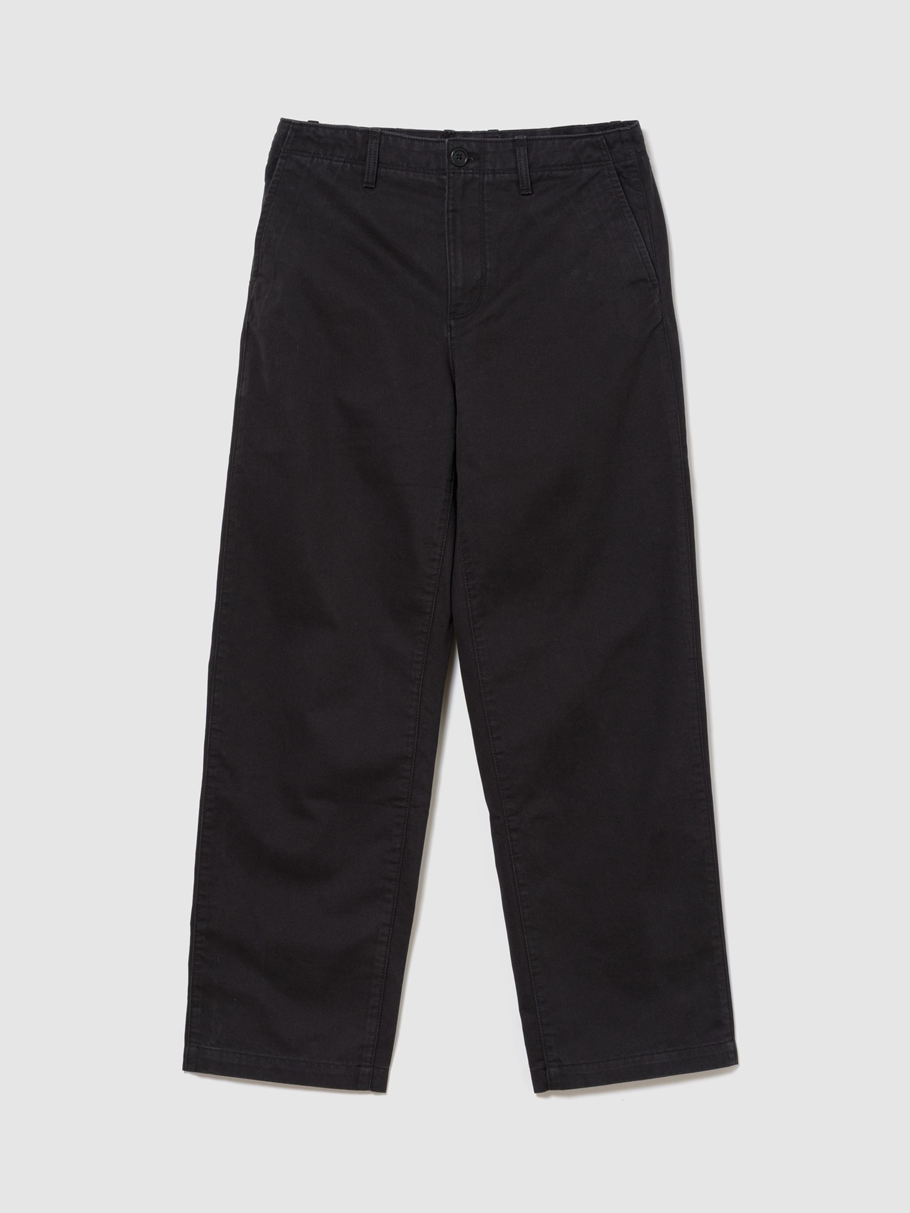 Black Heavyweight Twill Baggy Chinos - Image 1 of 2