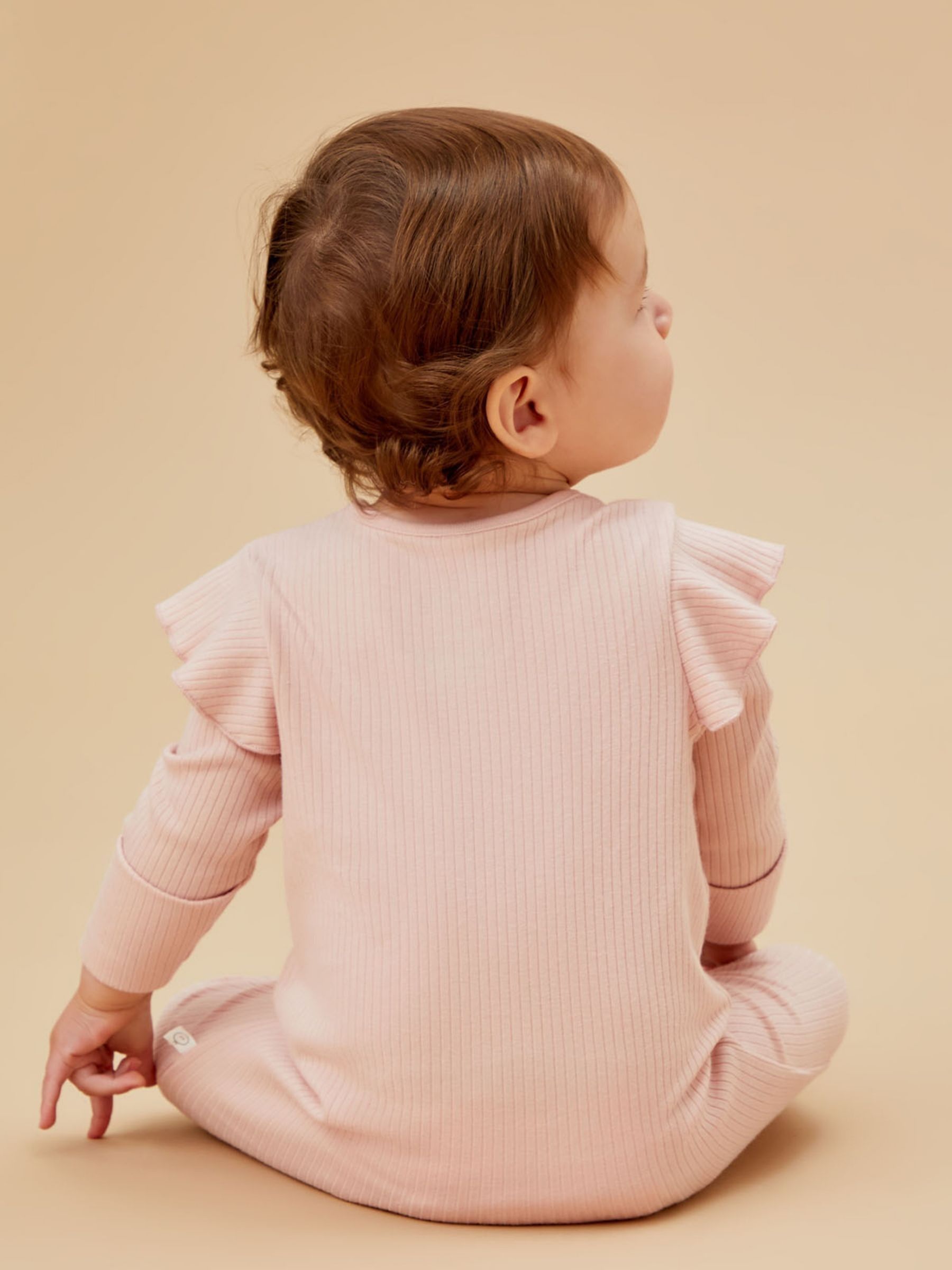 MORI Pink Supersoft Ribbed 2 Way Zip Sleepsuit - Image 2 of 6