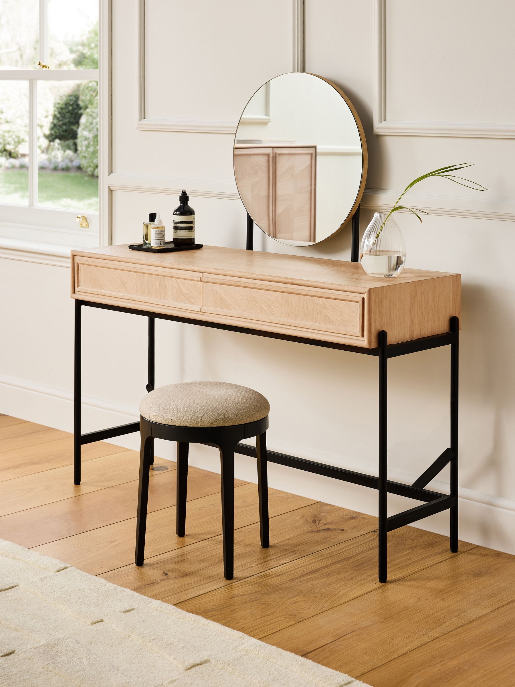 Jasper Conran London Whitewashed Oak Aden Dressing Table Made