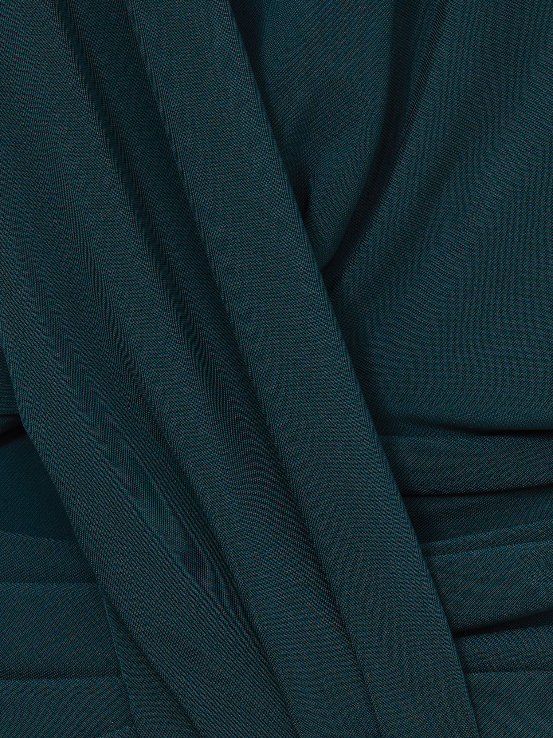 Draped-Front Jersey Mini Dress in Teal - Image 7 of 7