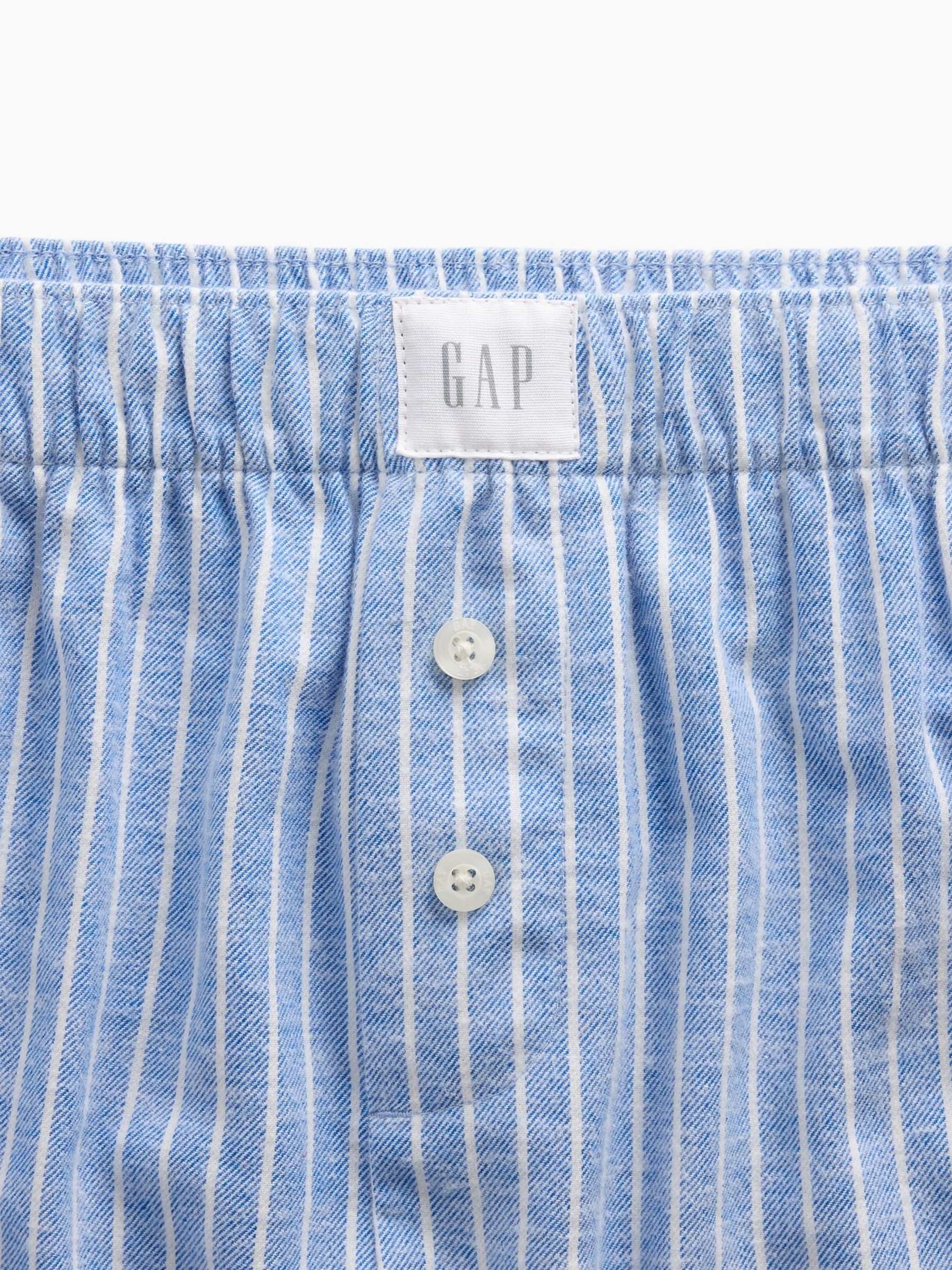 Blue Stripe Flannel Pyjamas Shorts - Image 6 of 6