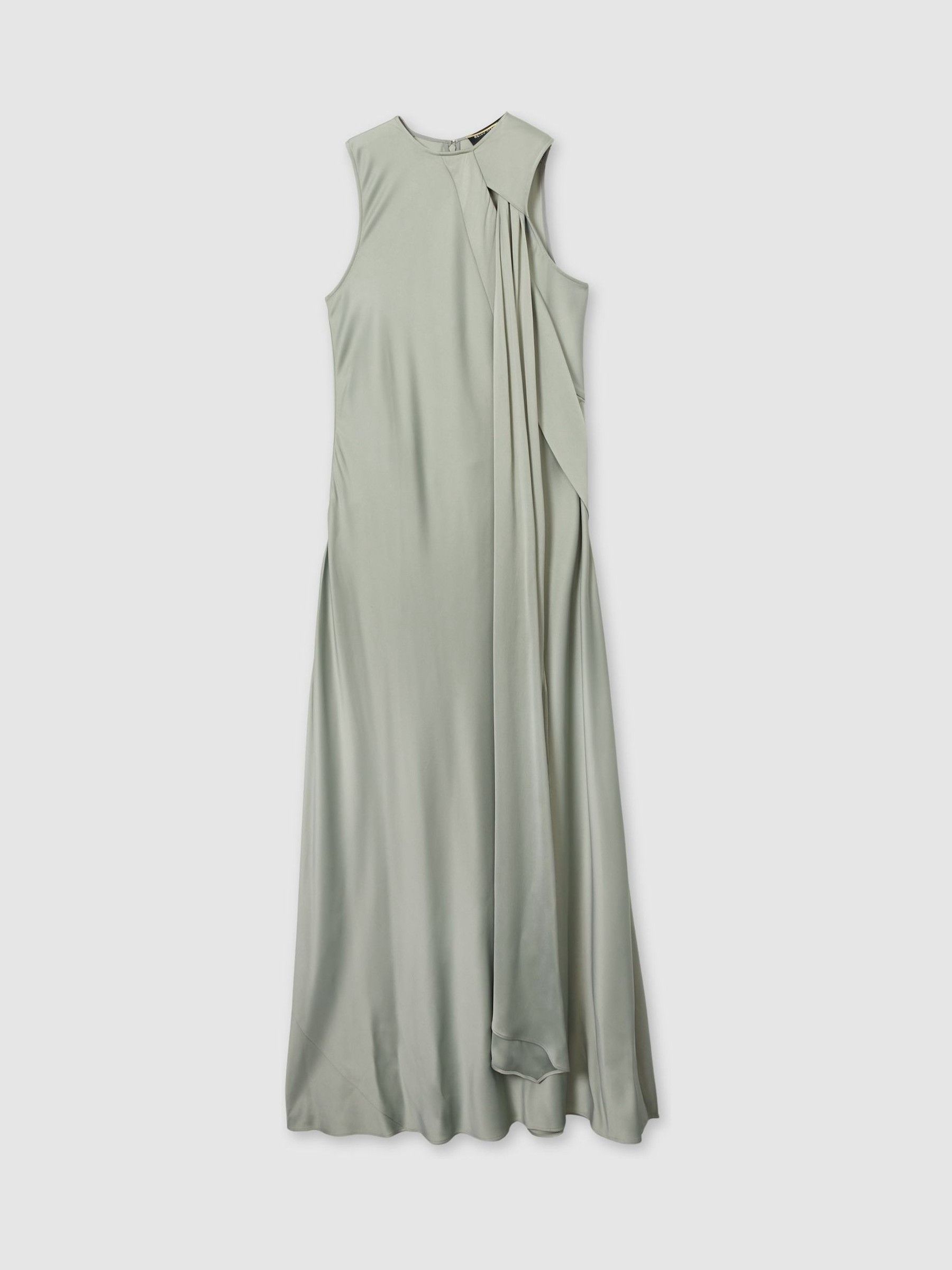 Atelier Draped-Satin Occasion Dress in Green - Image 2 of 8
