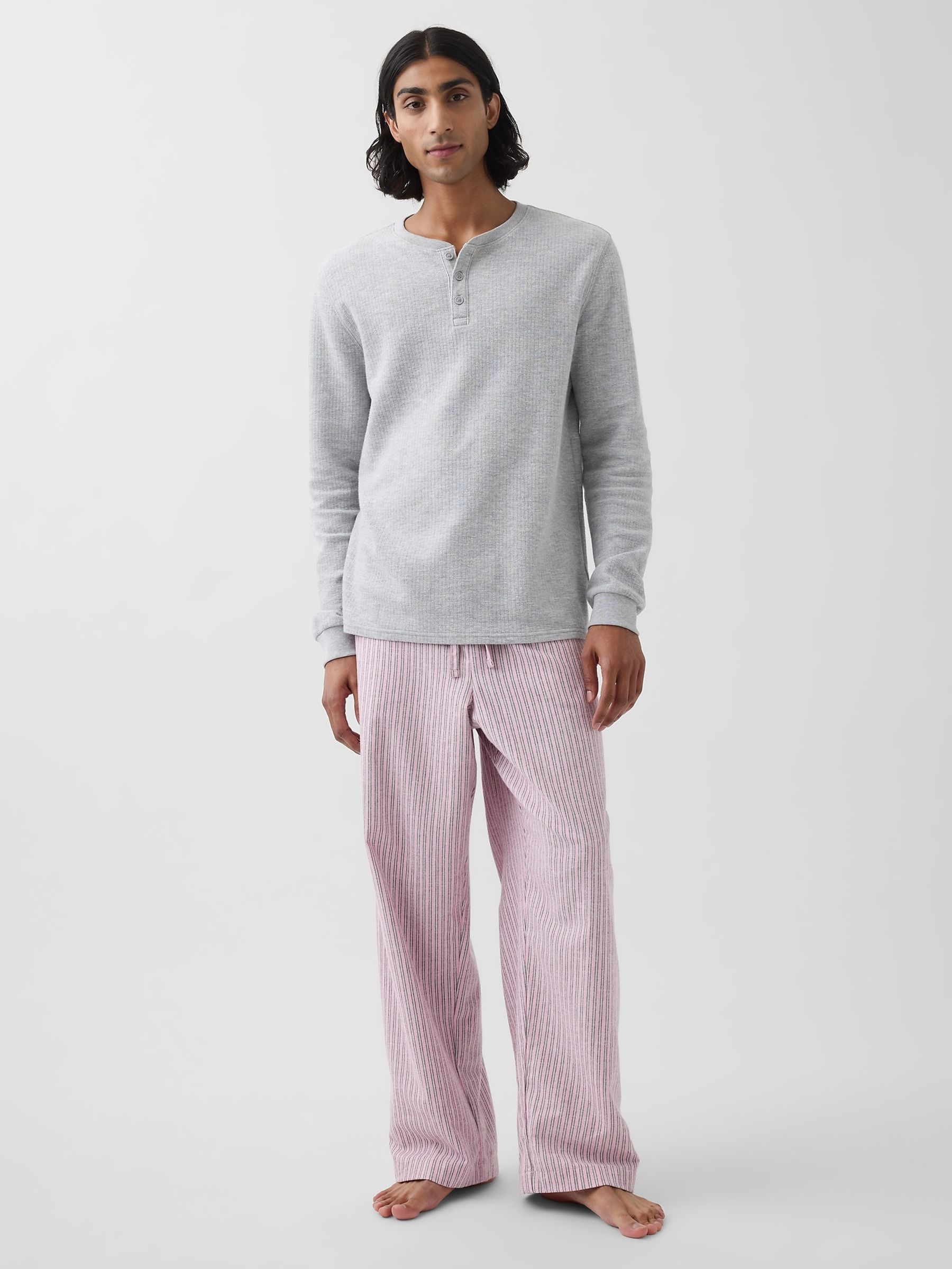 Pink Stripe Flannel Pyjama Bottoms - Image 5 of 5