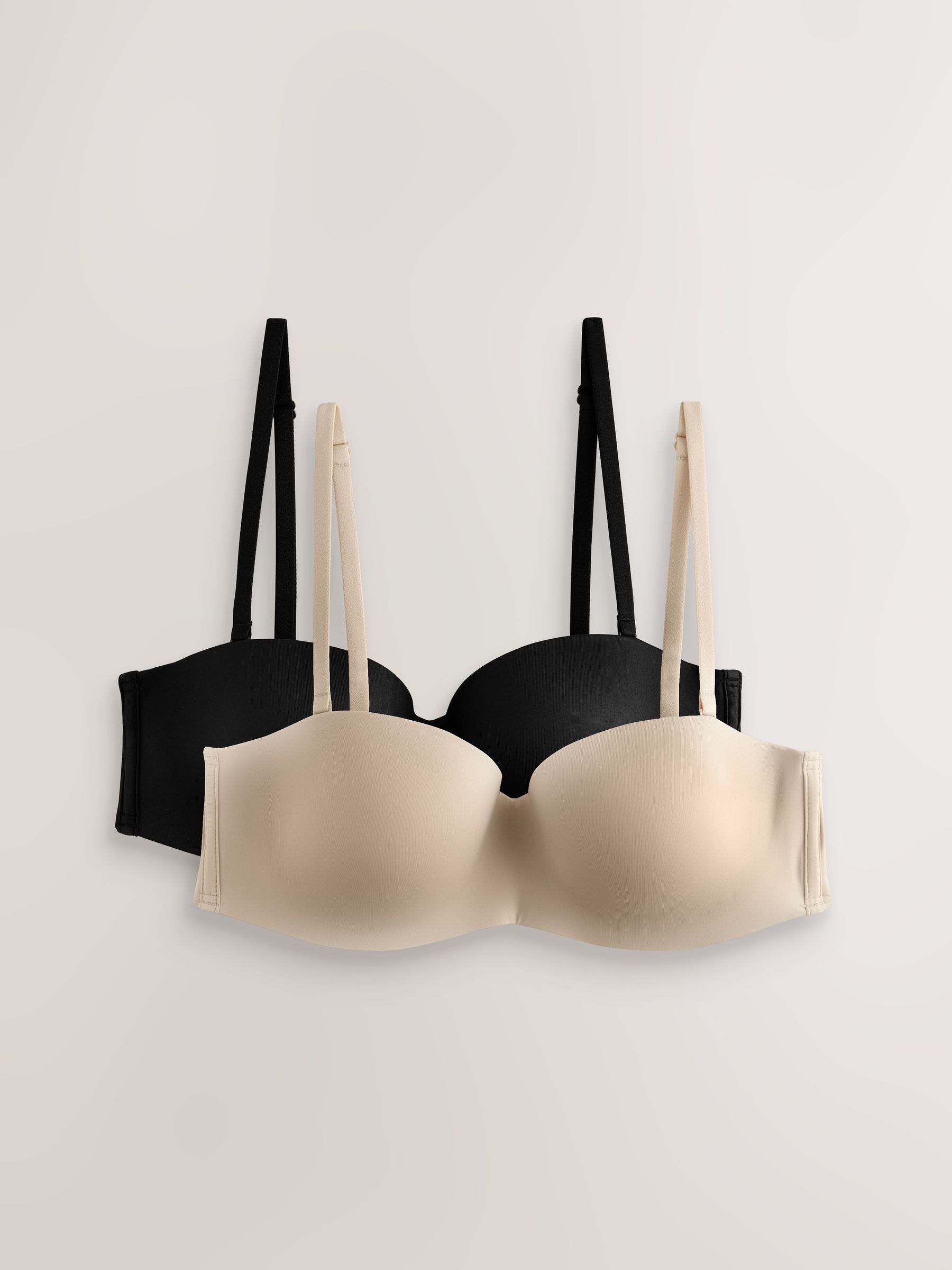 Marzipan Nude/Black Strapless Multiway Push Up 2 Pack Bras - Image 1 of 6