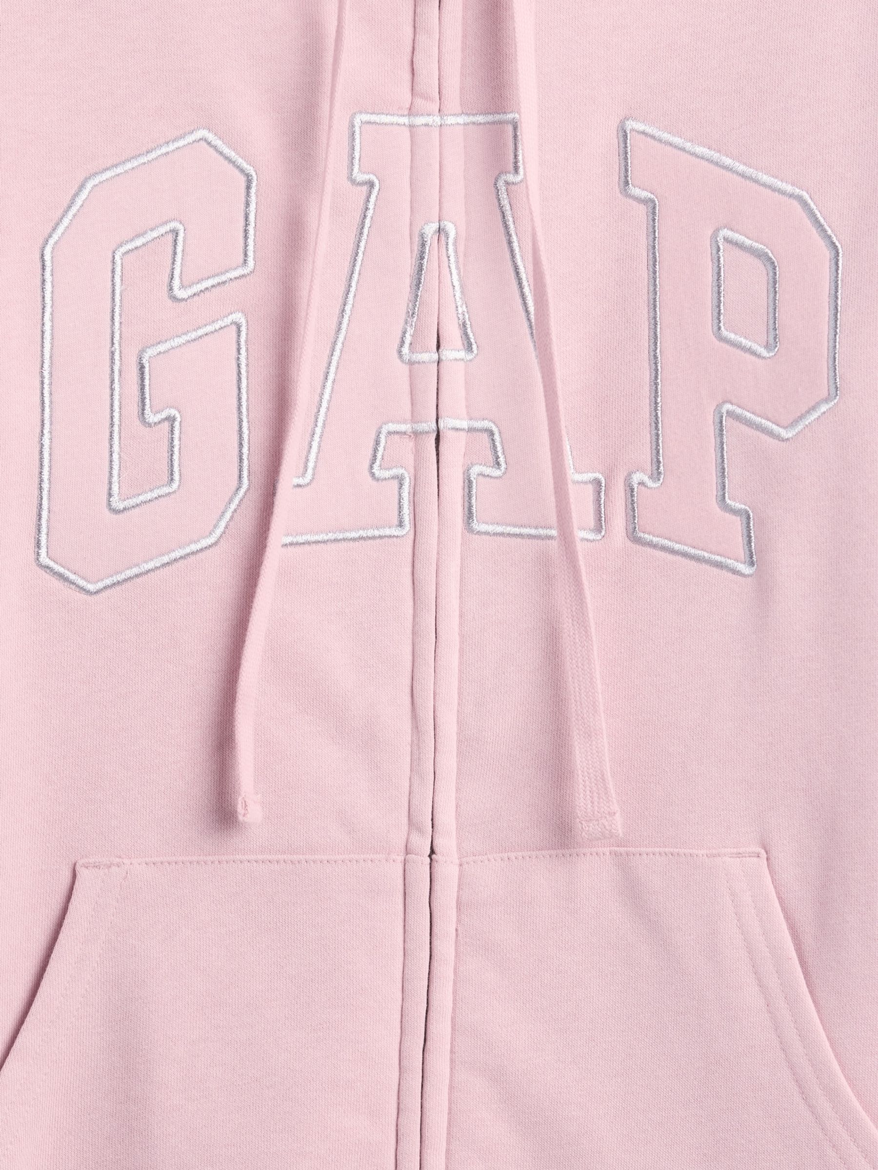 Light Pink Relaxed Logo Sherpa-Lined Zip-Up Hoodie - Image 4 of 4 Light Pink Relaxed Logo Sherpa-Lined Zip-Up Hoodie - Image 4 of 4