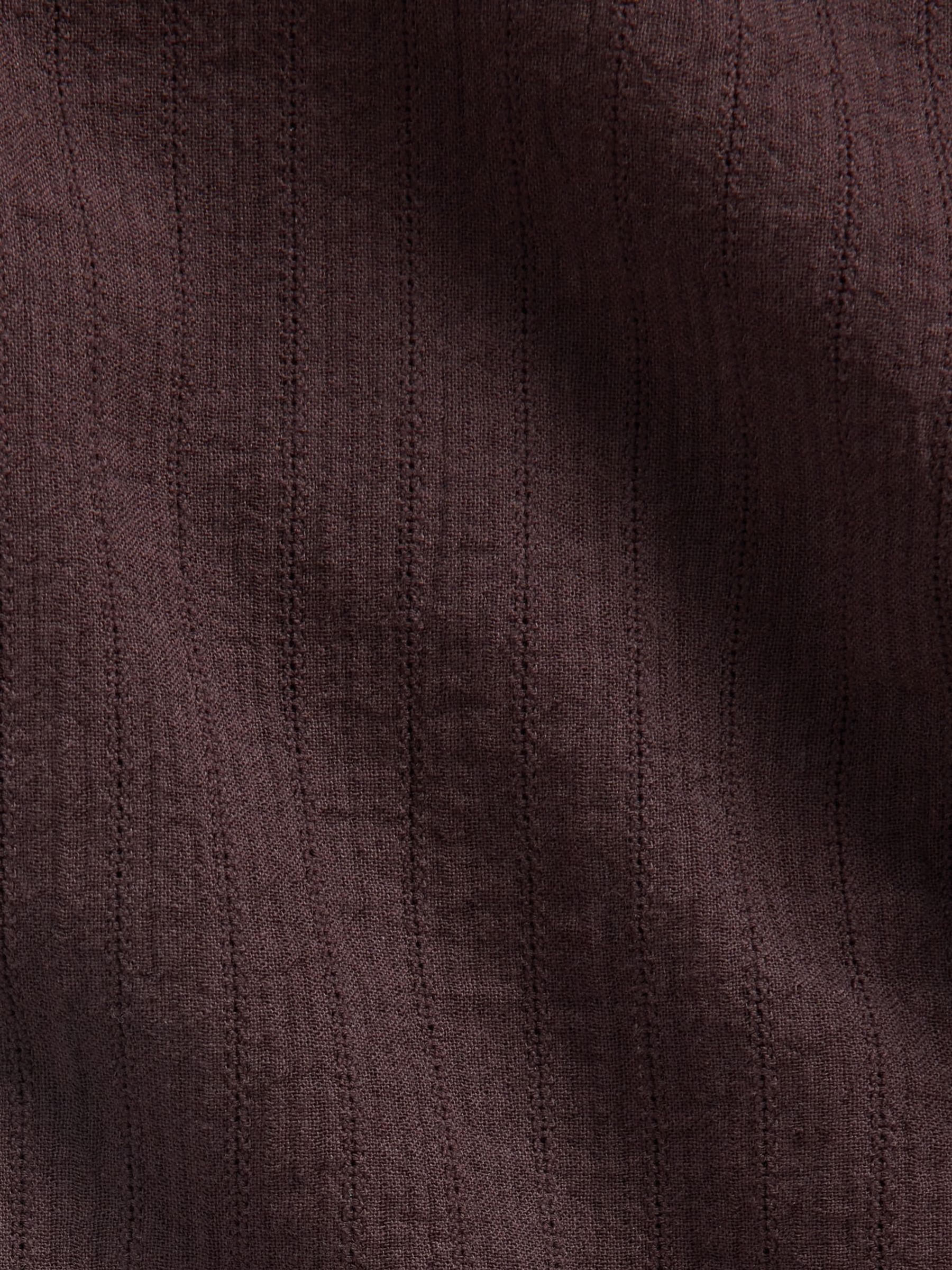 Brown Textured Dobby Fitted Shirt - Image 4 of 4