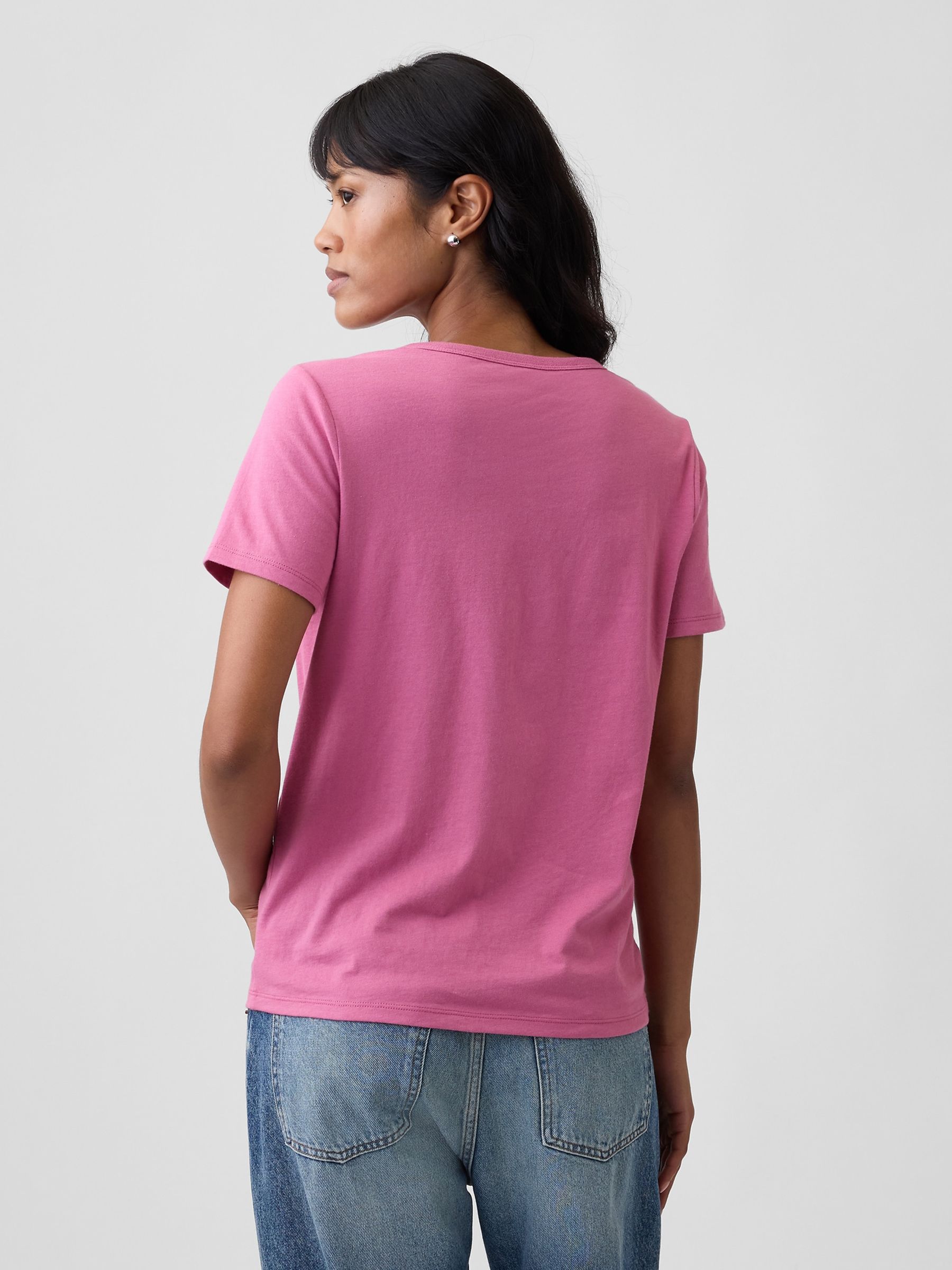 Bright Pink Favourite V-Neck Short Sleeve T-Shirt - Image 2 of 5