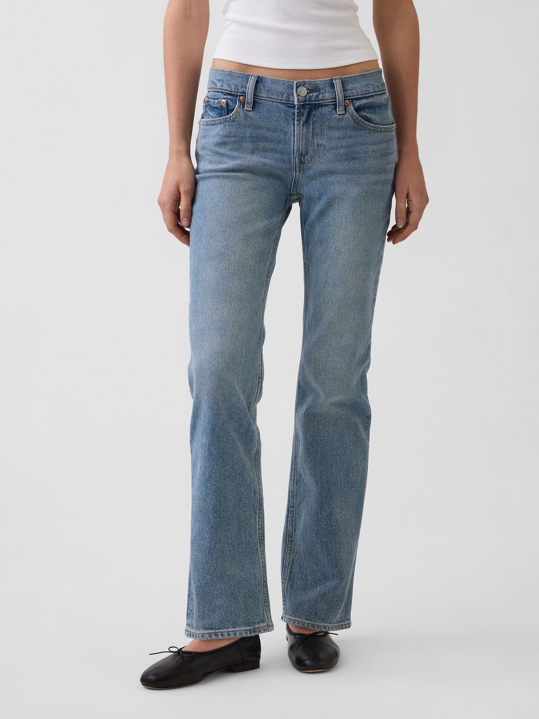 Medium Wash Low Rise '90s Slim Straight Jeans - Image 1 of 6