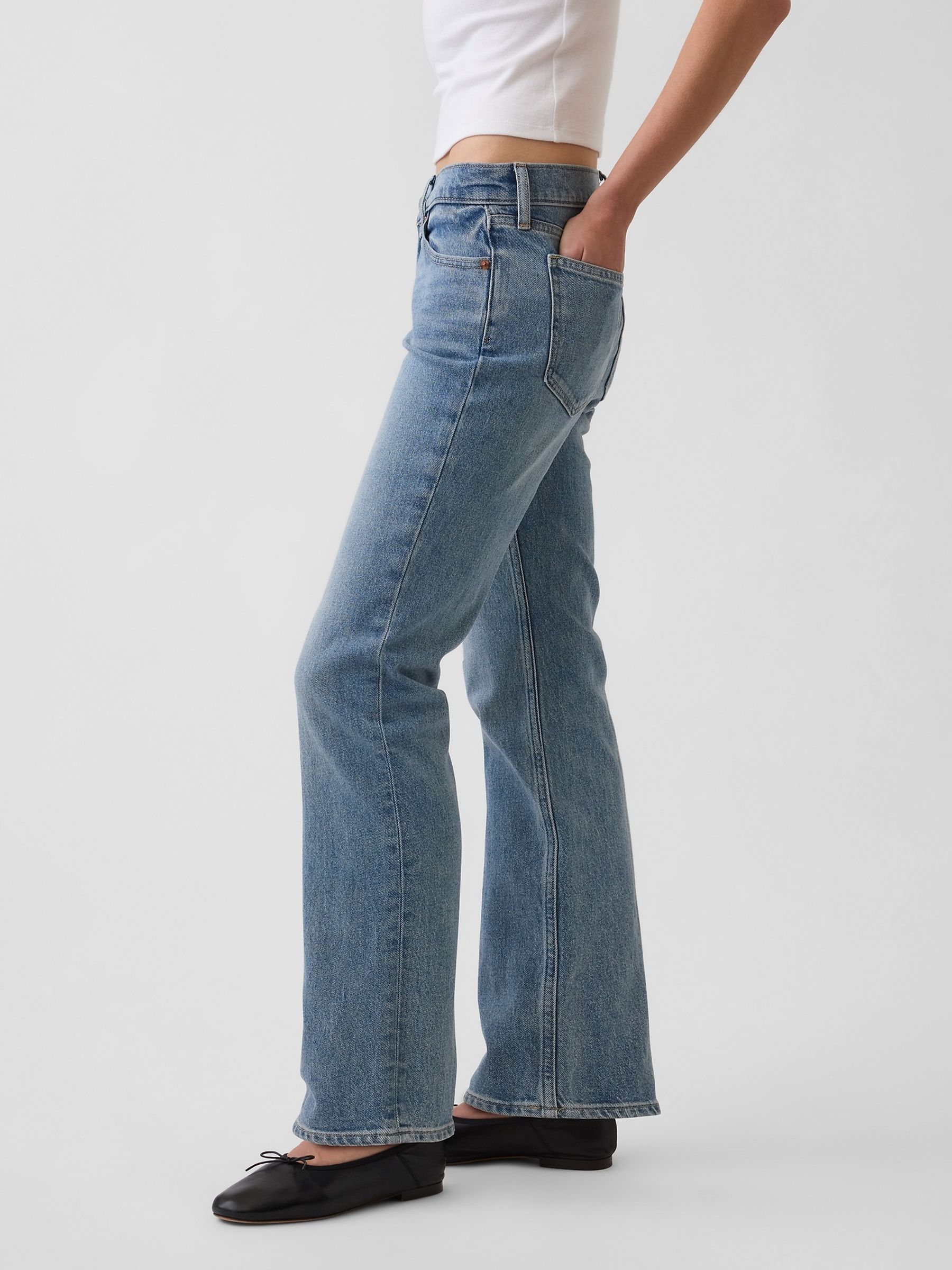 Medium Wash Low Rise '90s Slim Straight Jeans - Image 3 of 6