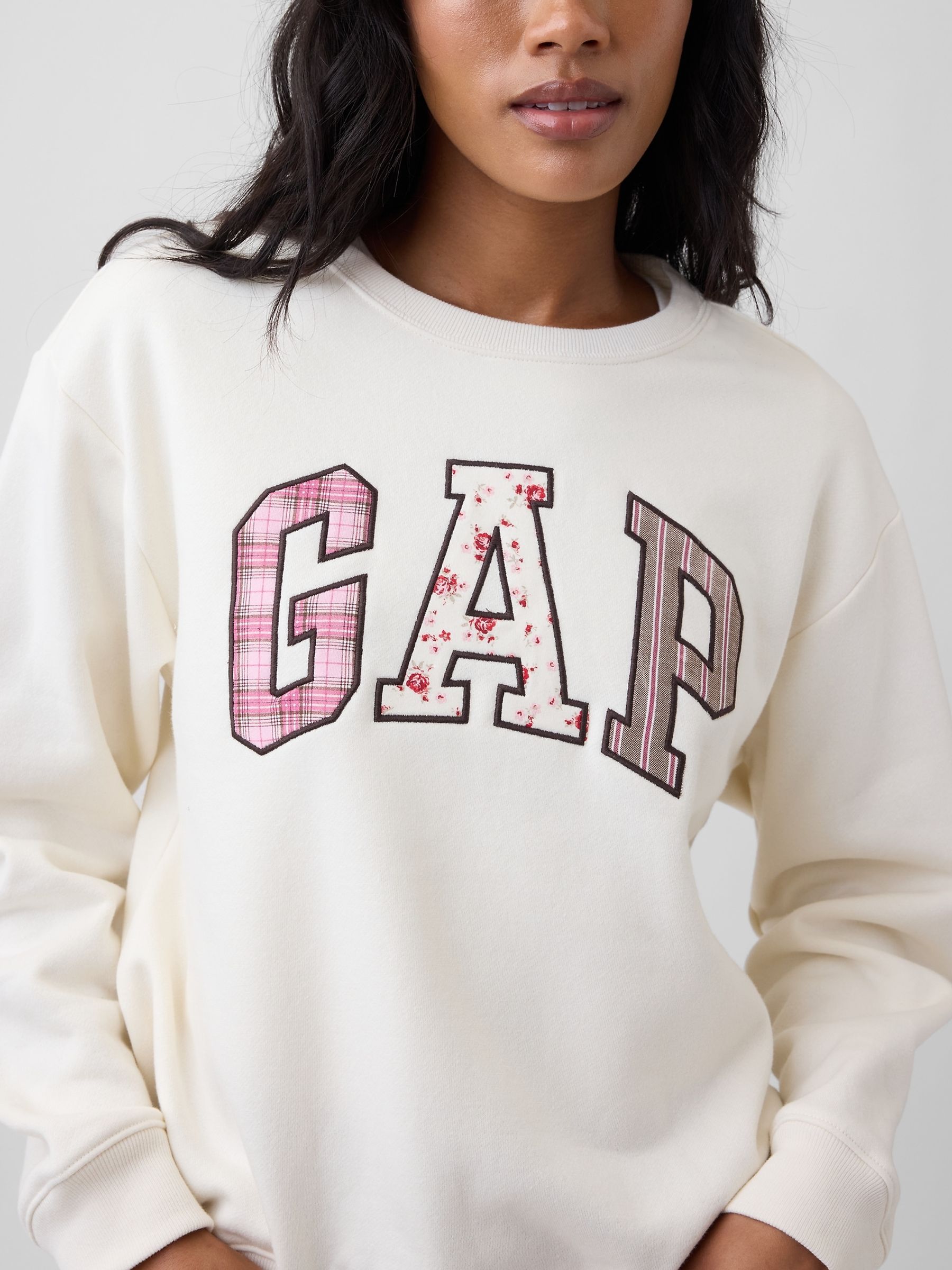 Cream Patchwork Logo Sweatshirt - Image 4 of 5