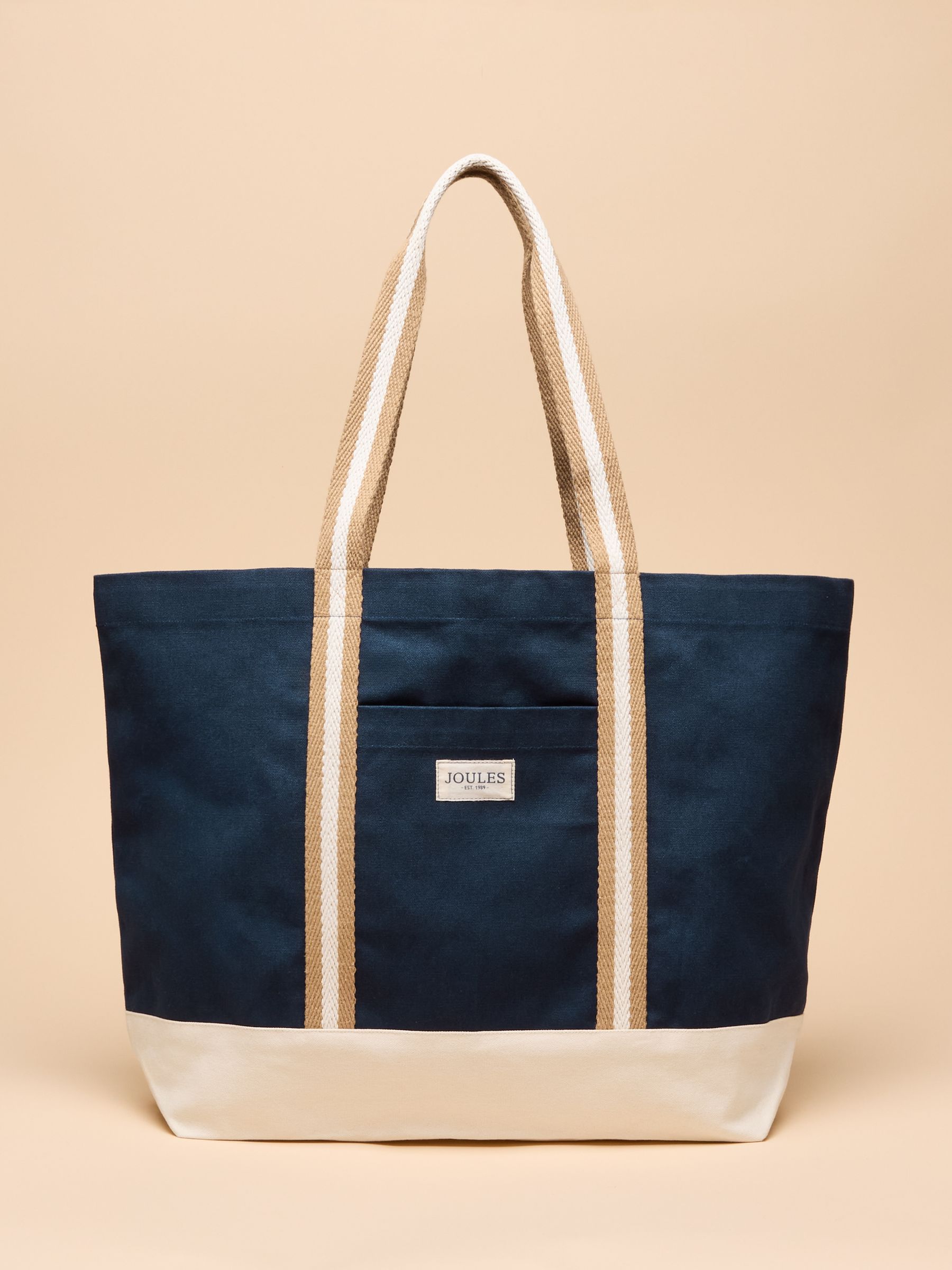 Promenade Navy Canvas Beach Bag - Image 1 of 8