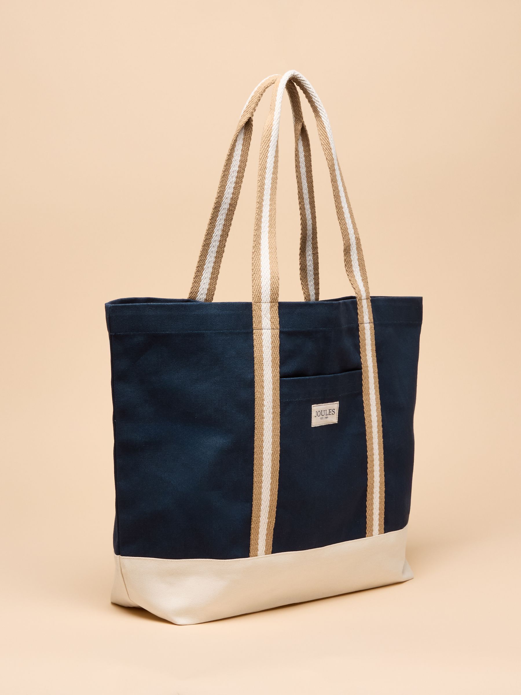 Promenade Navy Canvas Beach Bag - Image 5 of 8