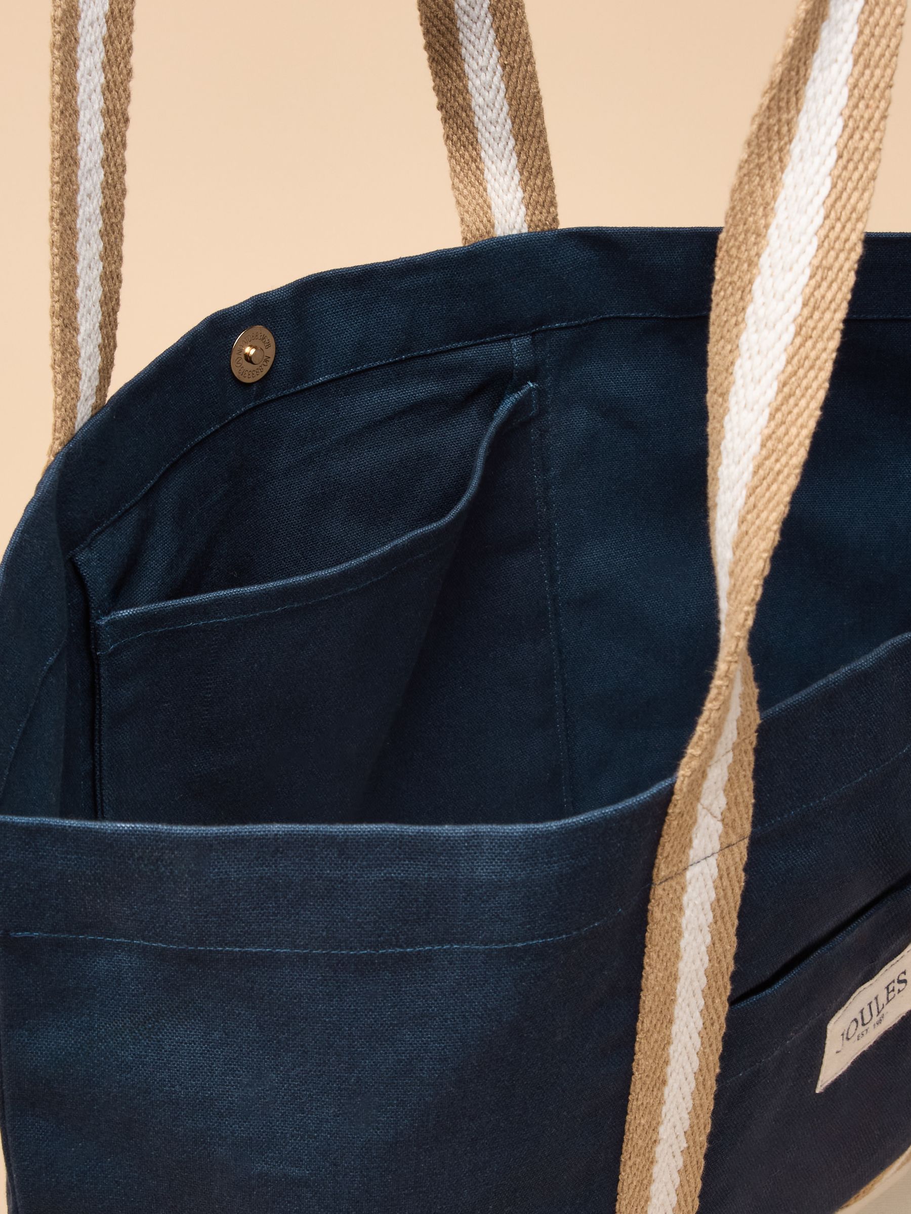 Promenade Navy Canvas Beach Bag - Image 7 of 8