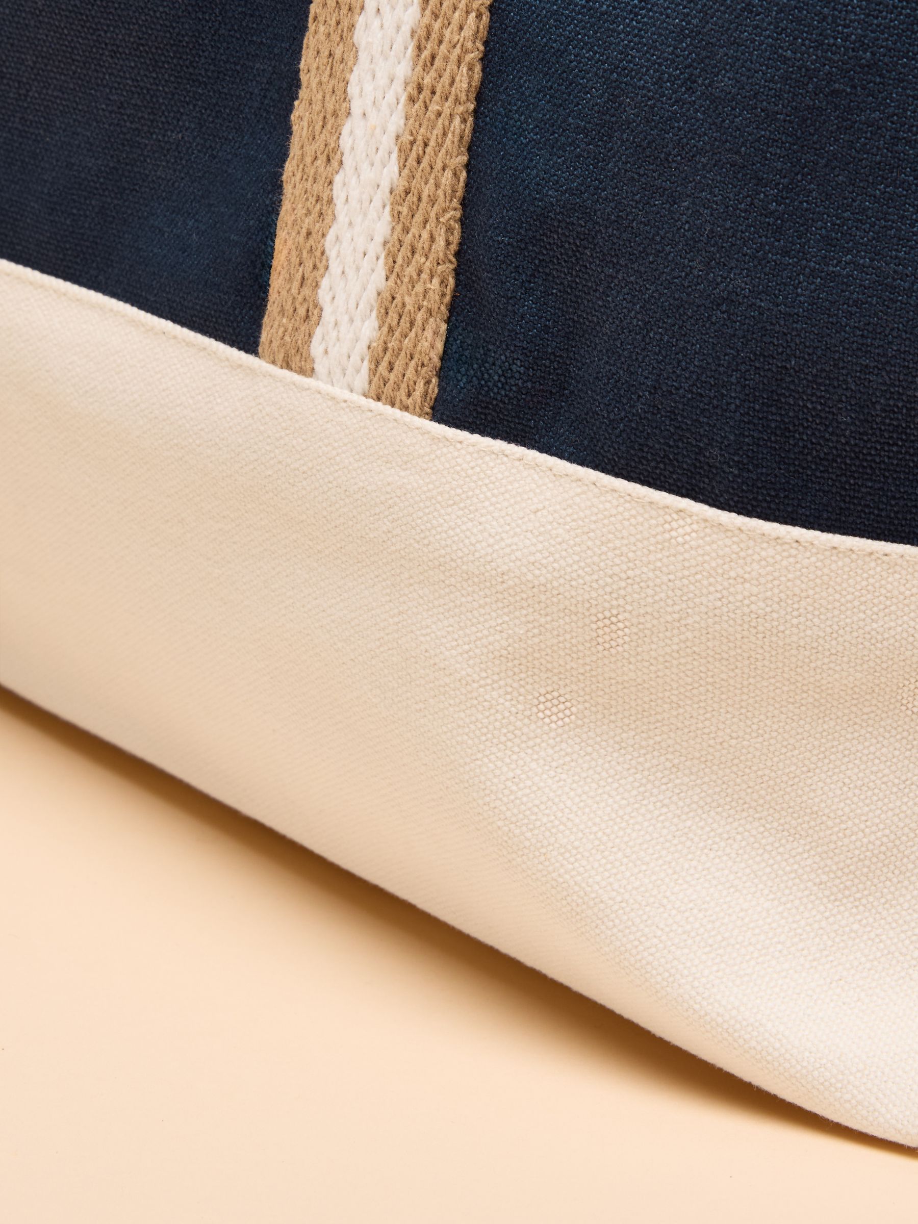 Promenade Navy Canvas Beach Bag - Image 8 of 8