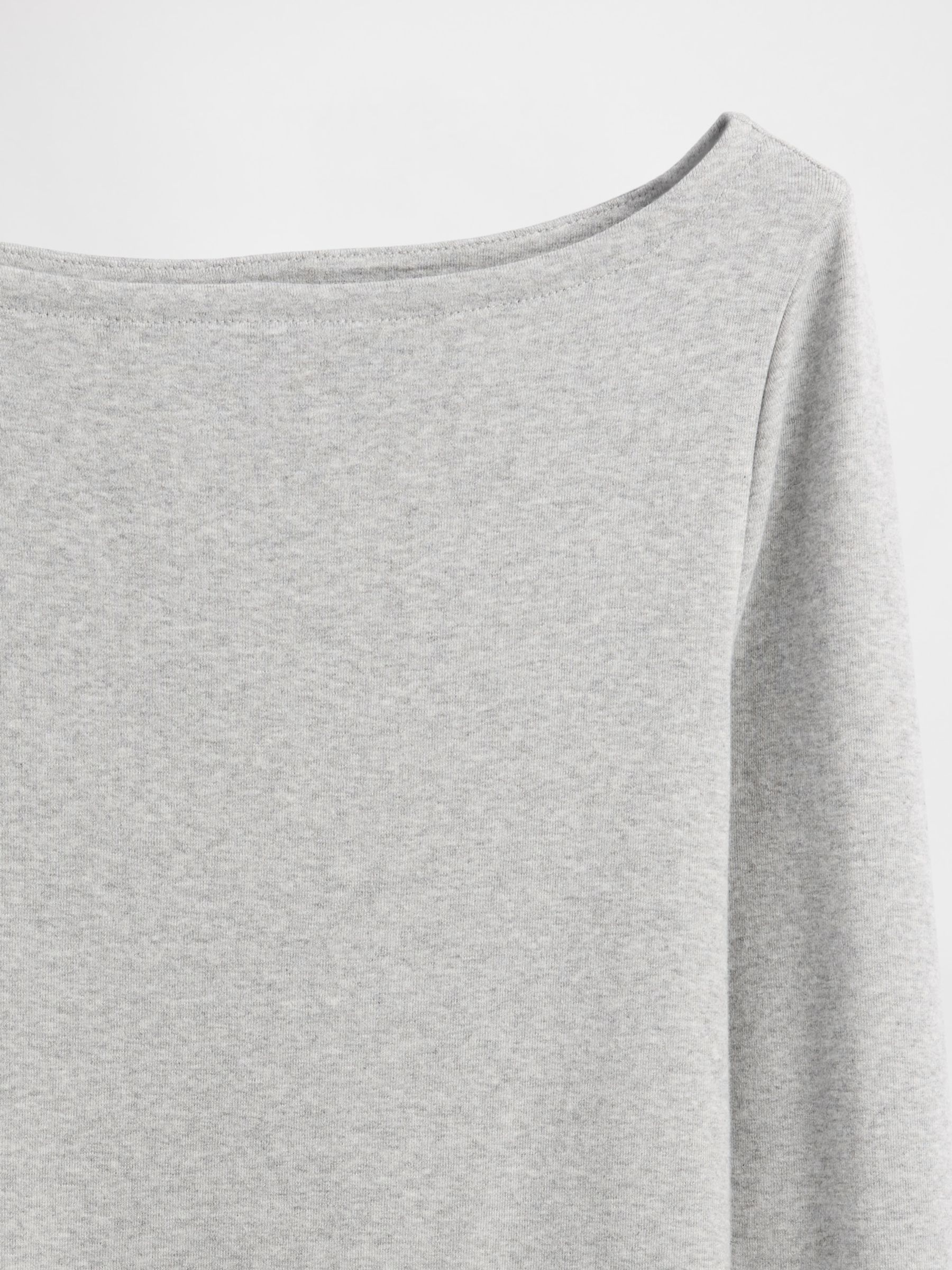 Grey Modern Boatneck Long Sleeve T-Shirt - Image 4 of 4