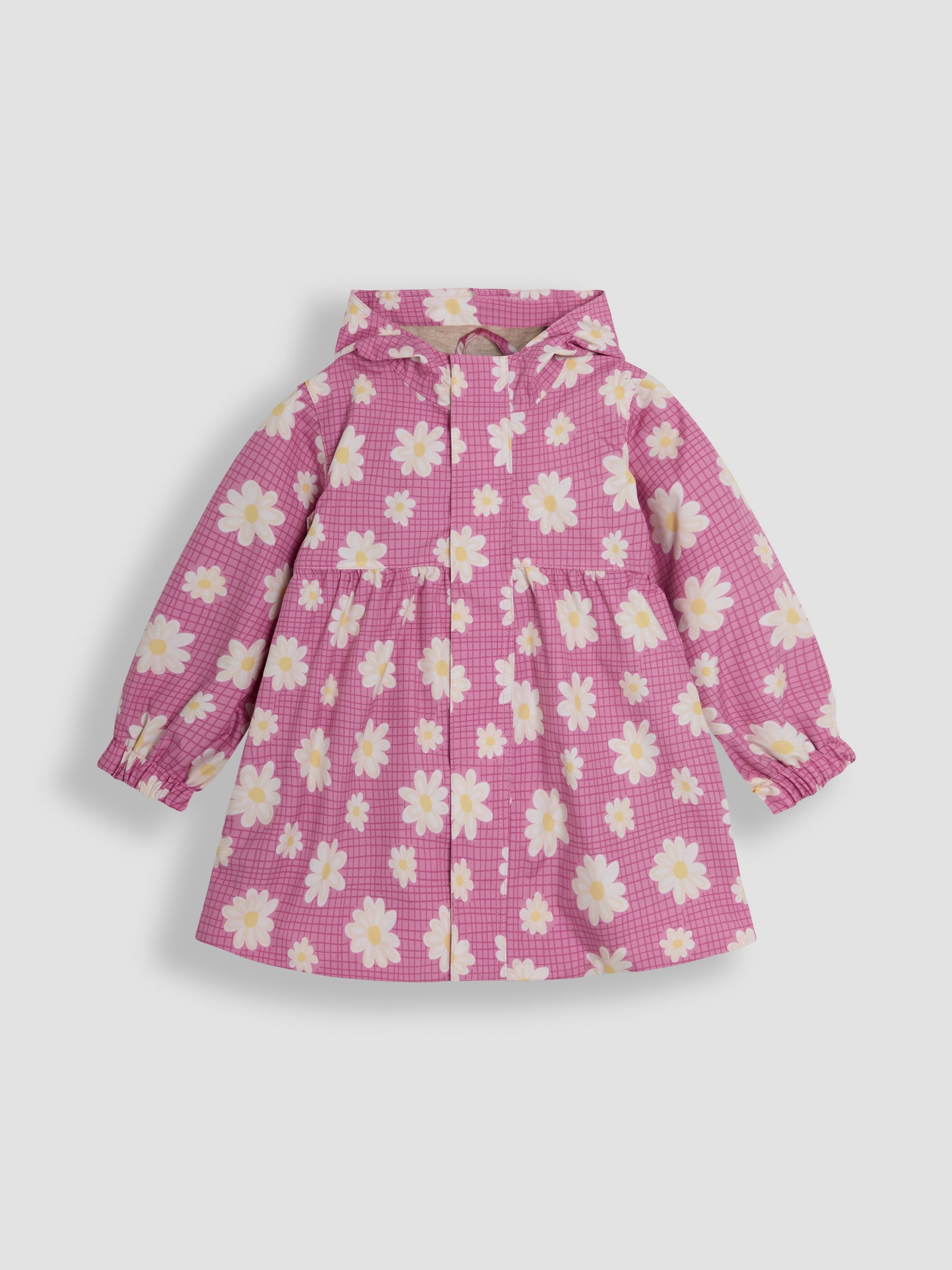Pink Daisy Gathered Waterproof Jacket - Image 1 of 3
