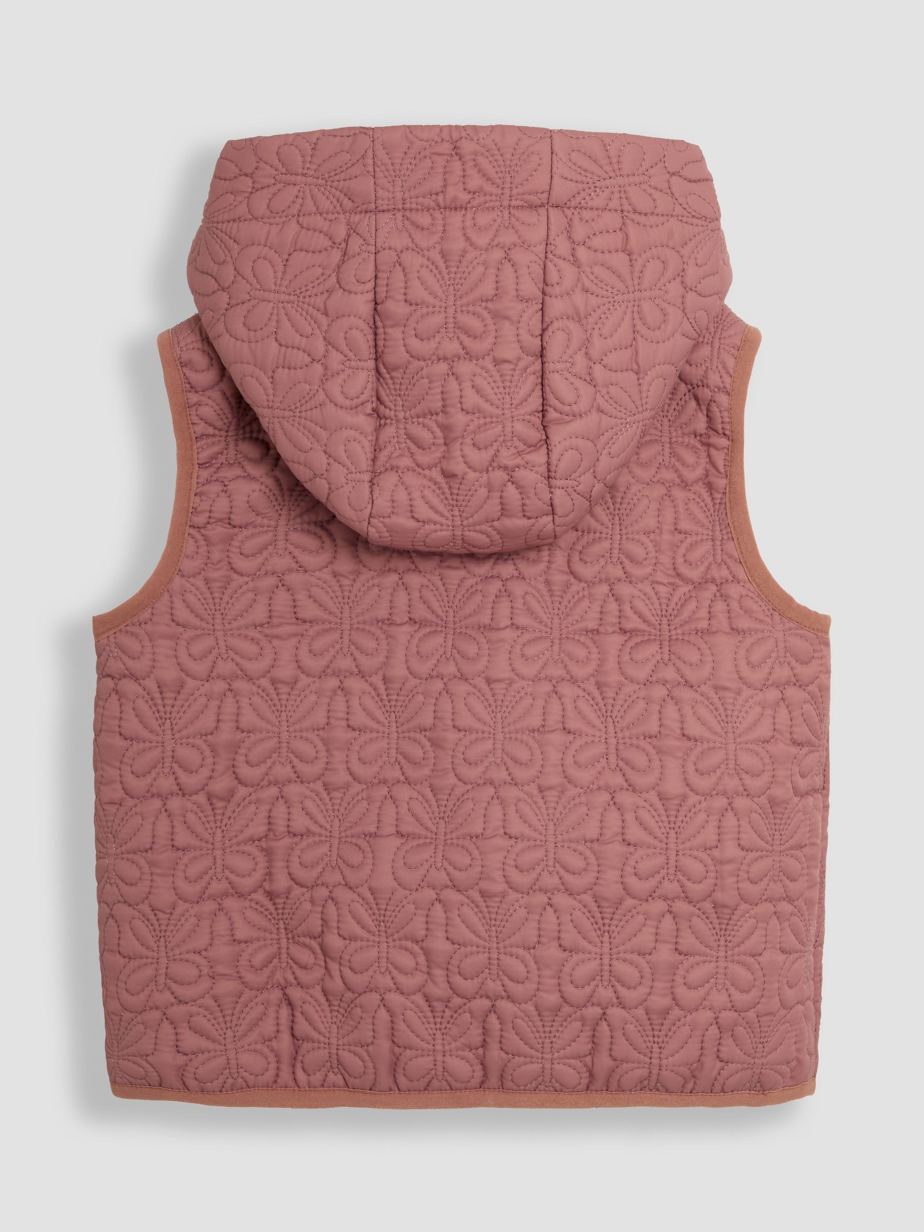 Pink Butterfly Quilted Puffer Gilet - Image 2 of 3