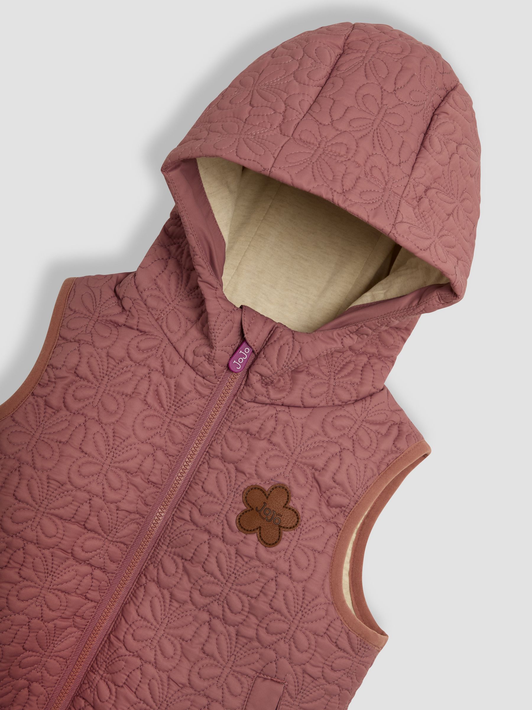 Pink Butterfly Quilted Puffer Gilet - Image 3 of 3