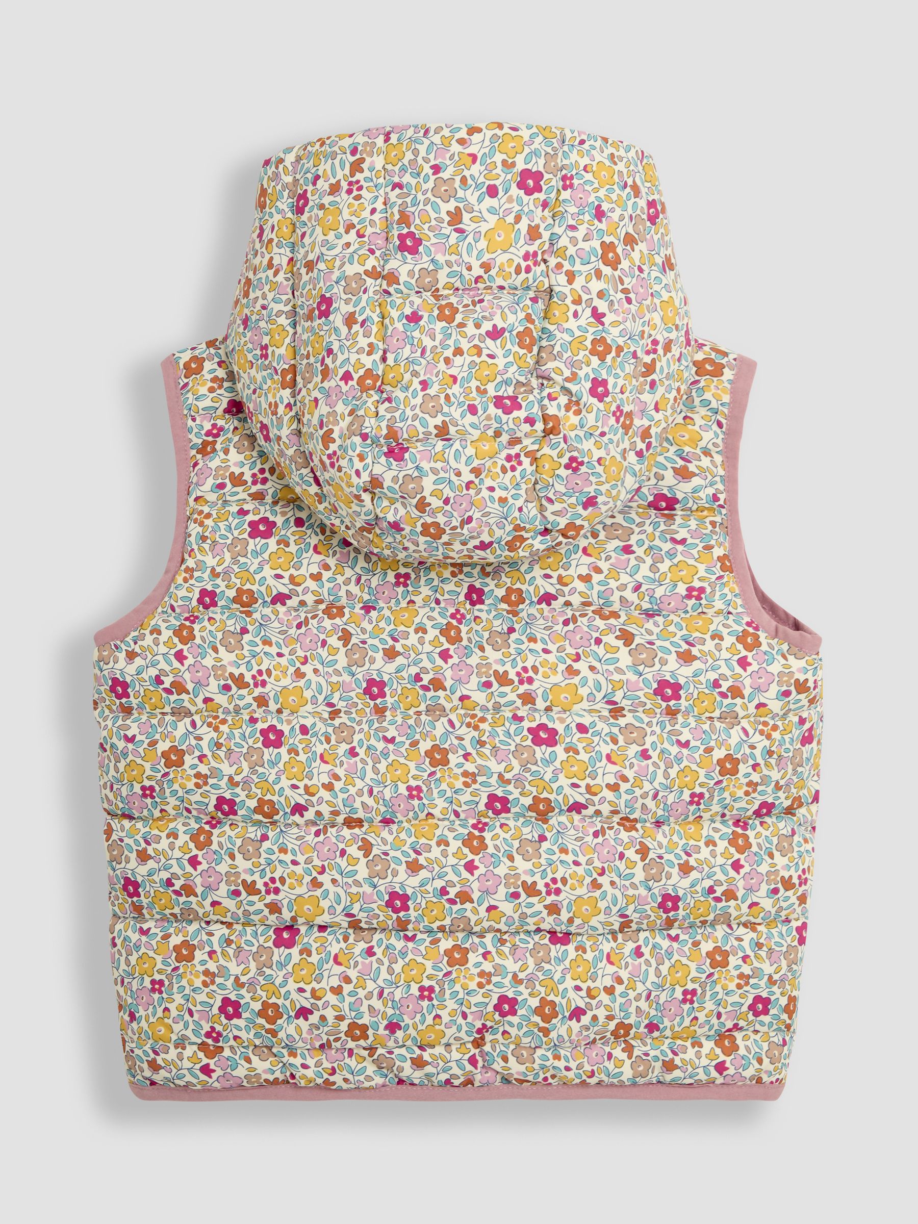 Cream Floral Quilted Puffer Gilet - Image 2 of 3